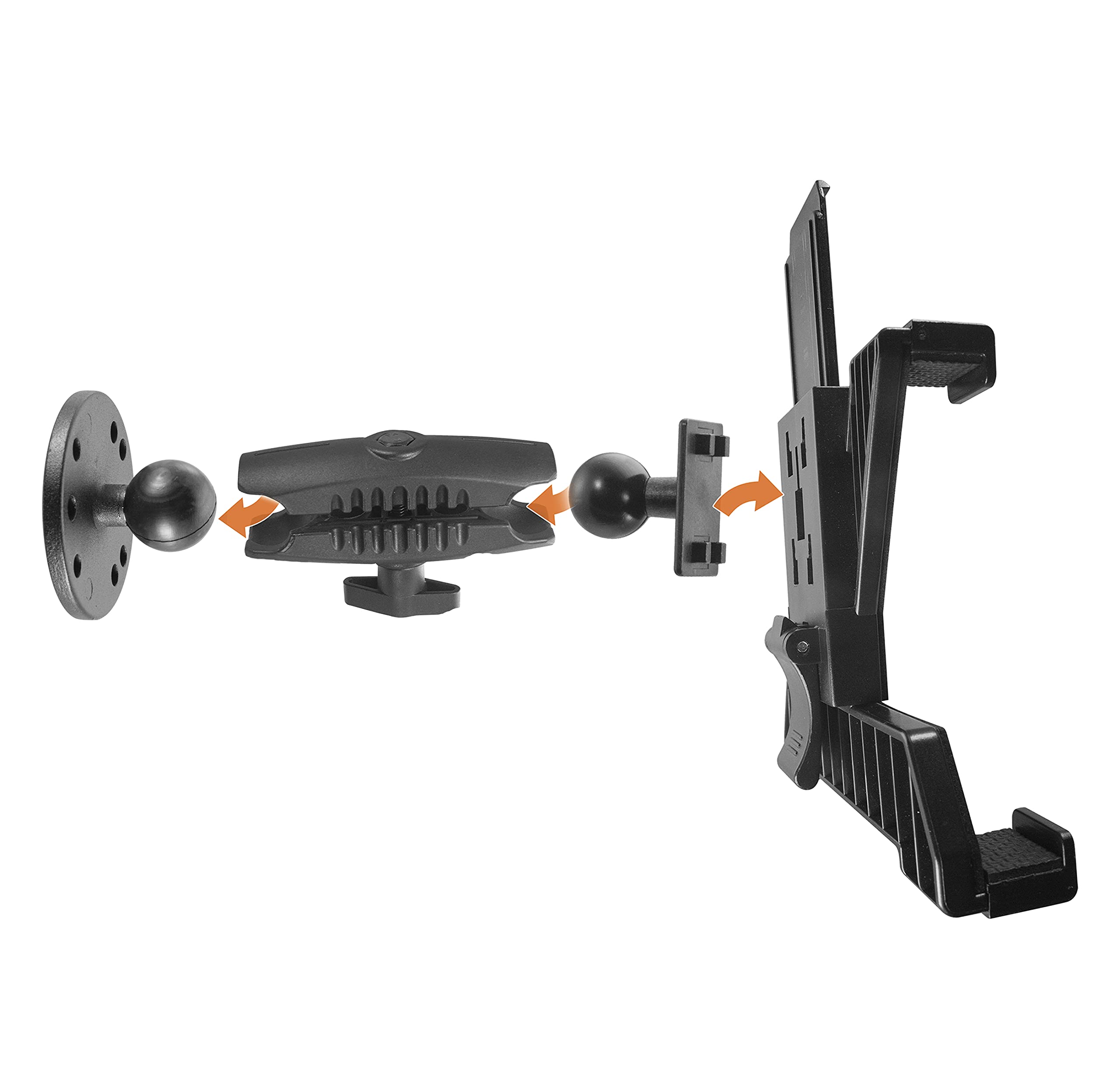 iBOLT Custom Round Drill Base Industry Standard Metal AMPS Pattern Mount - Featuring Our Heavy Duty 25mm / 1 inch Dual Socket Ball Mount- for Phones,