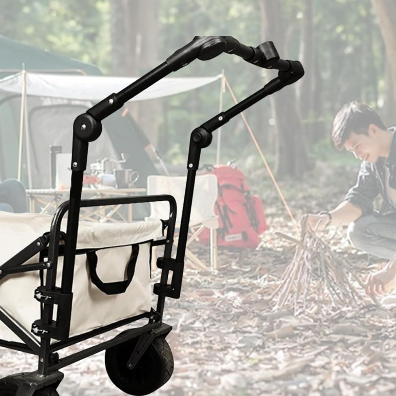 Durability Push Handle Accessory High Strengths Rustproofed Handle Attachments for Carts and Outdoor Wagons