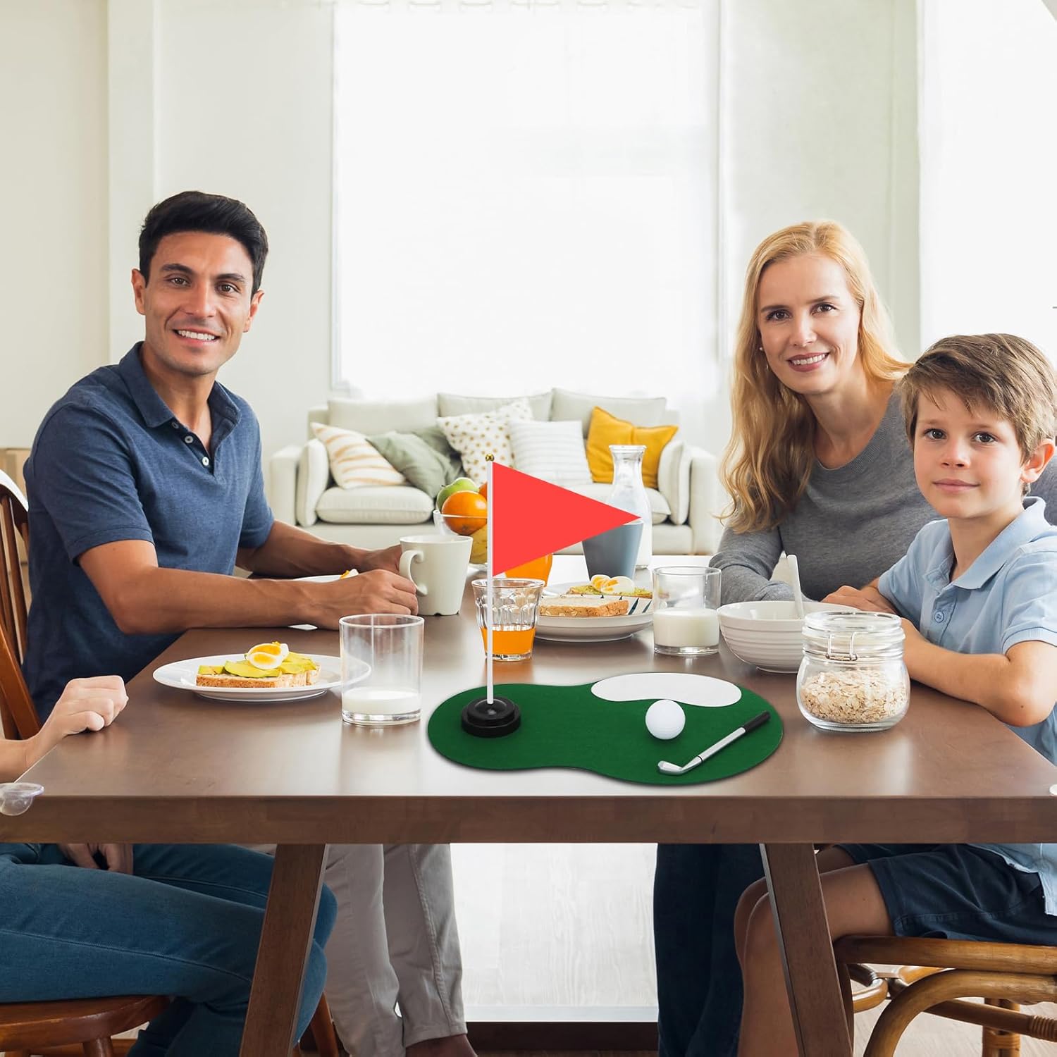 6 Set Golf Party Table Decorations Golf Party Supplies Include Ball Sand Trap Red Flags Plastic Flag Stand for Ground Spikes for Golf Themed Christmas Birthday Party Decor