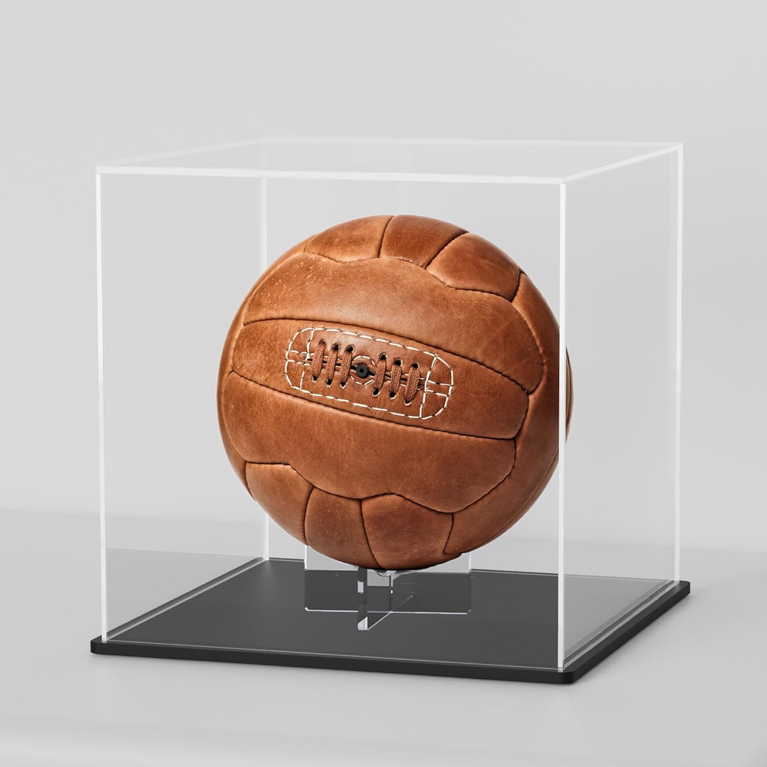 HEMYLU Softball Display Case with Riser Rack, Clear Acrylic Display Box for Softball