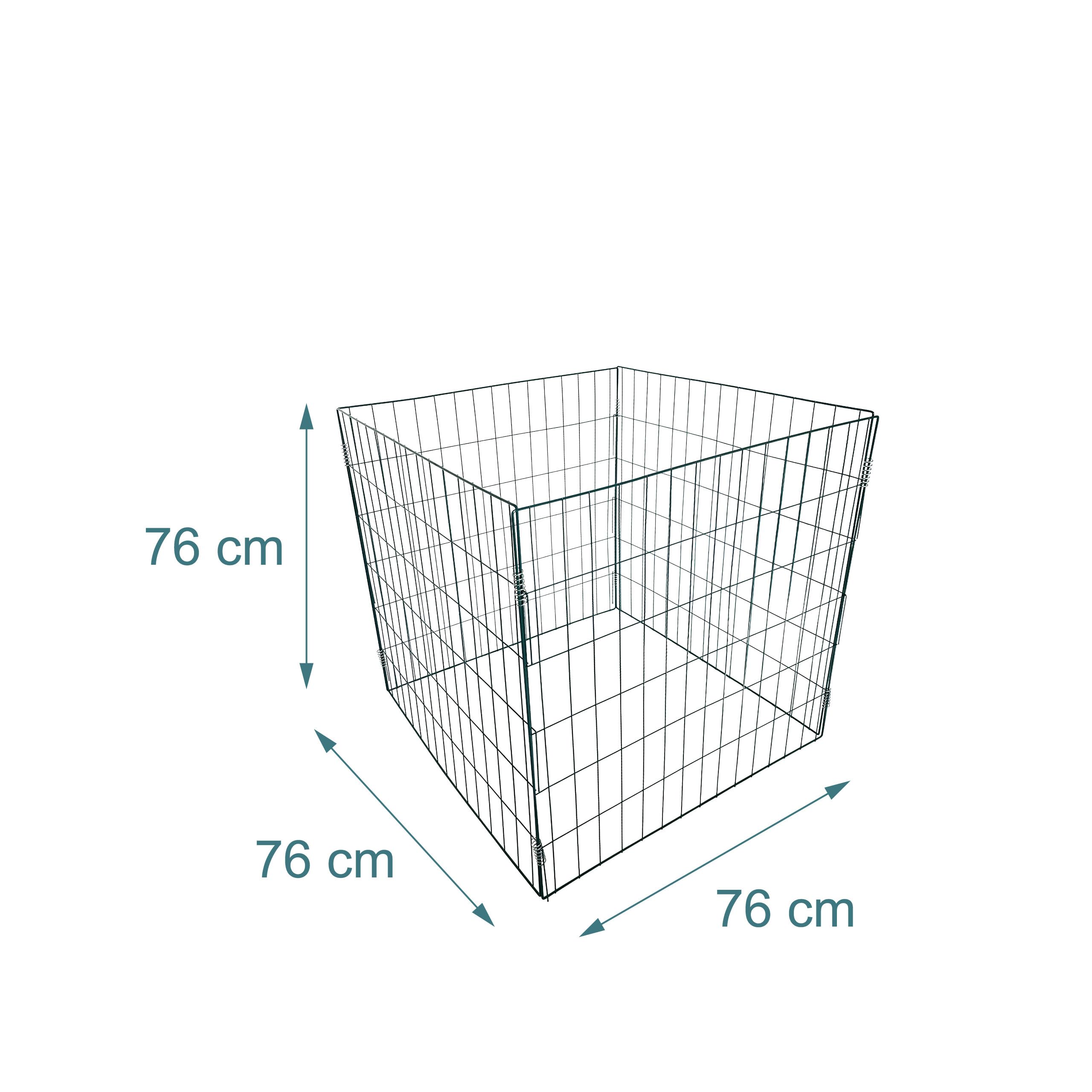 Relaxdays Compostiera metallo, set da 2, giardino, 76x76x76 cm, rete acciaio verniciata, verde