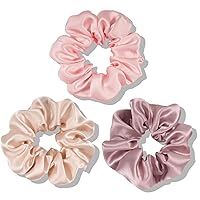 Vista 15 de OLESILK 100% Seda de Morera - Scrunchies para el cabello, mujeres y niñas, ligas de seda para cabello rizado y con roturas, sin daños, elásticos 3