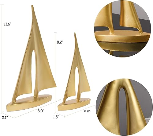 Miniatura 5 de Esculturas modernas para decoración del hogar, adorno dorado para decoración de velero, decoración de estatua, esculturas artísticas y estatuas,