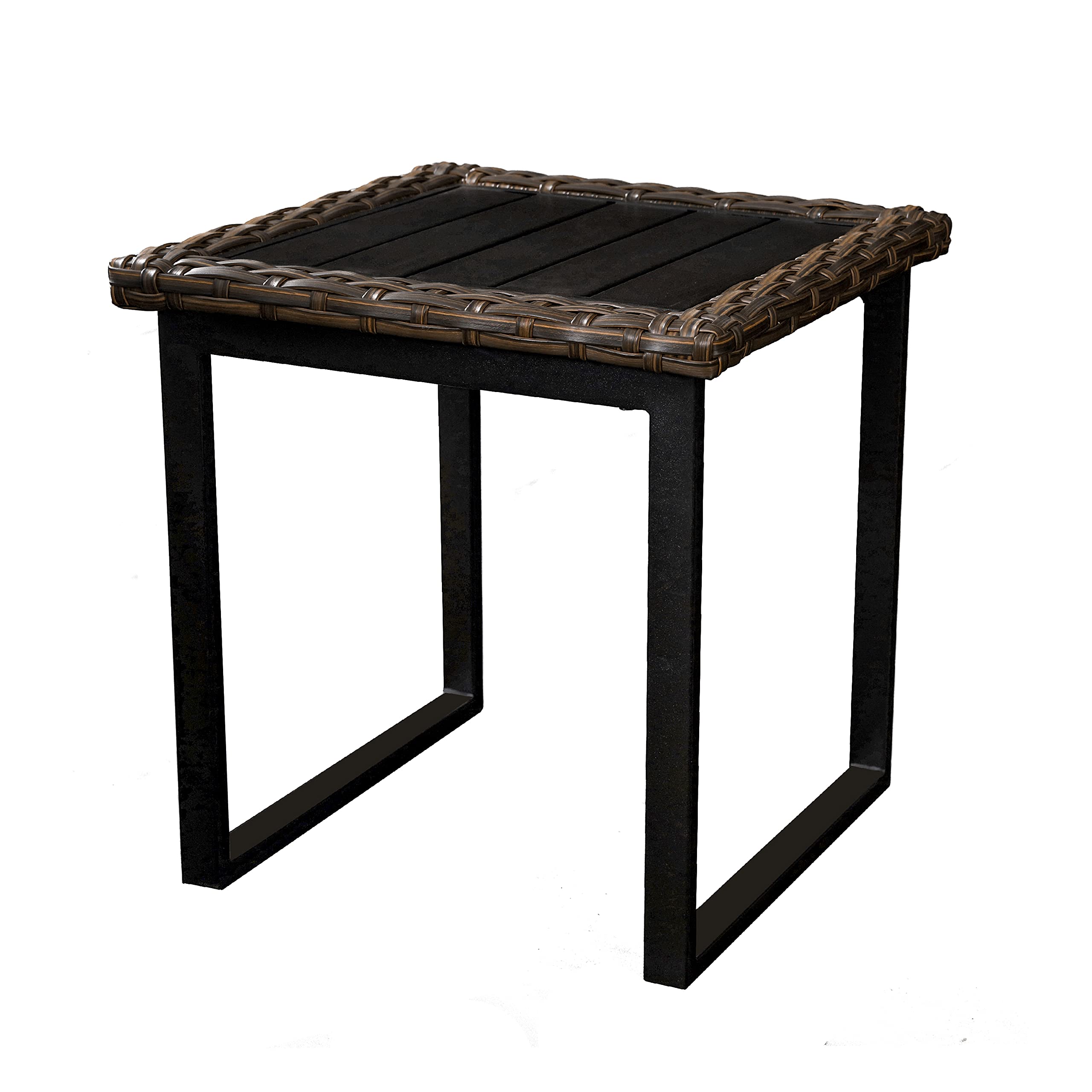 Patio Outdoor Side End Table PoolsideBalcony, Garden, Black, SIMILAR TO LOT PHOTO