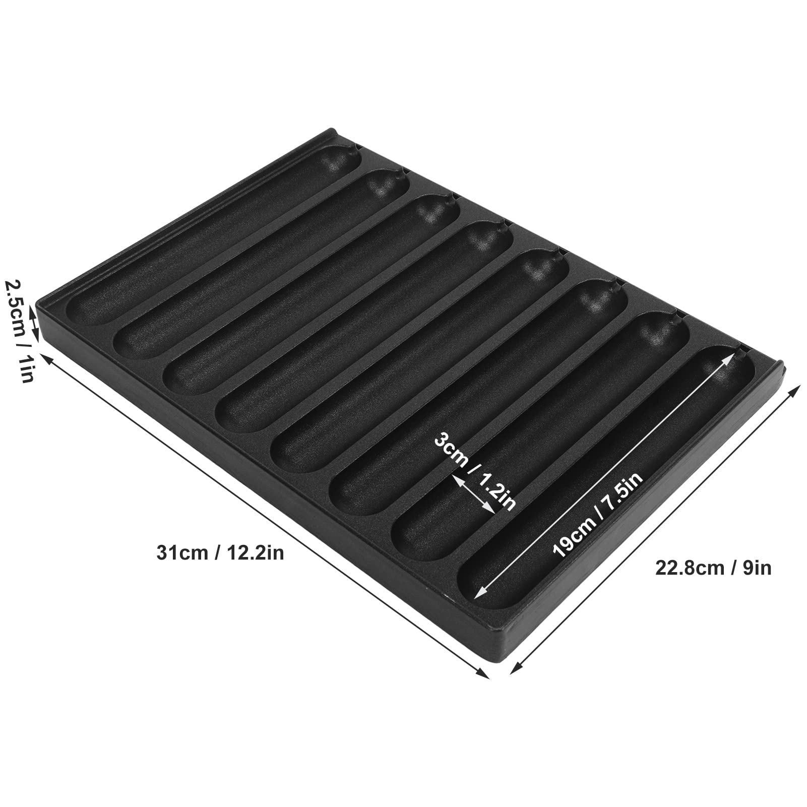 QANYEGN Aluminum Sausage Pan, 8 Grids Prevent Seasoned Sausage Grill, Prevent Stick Thickened Aluminum Plate, Hot Dog Tray for Kitchen and Outdoor Use