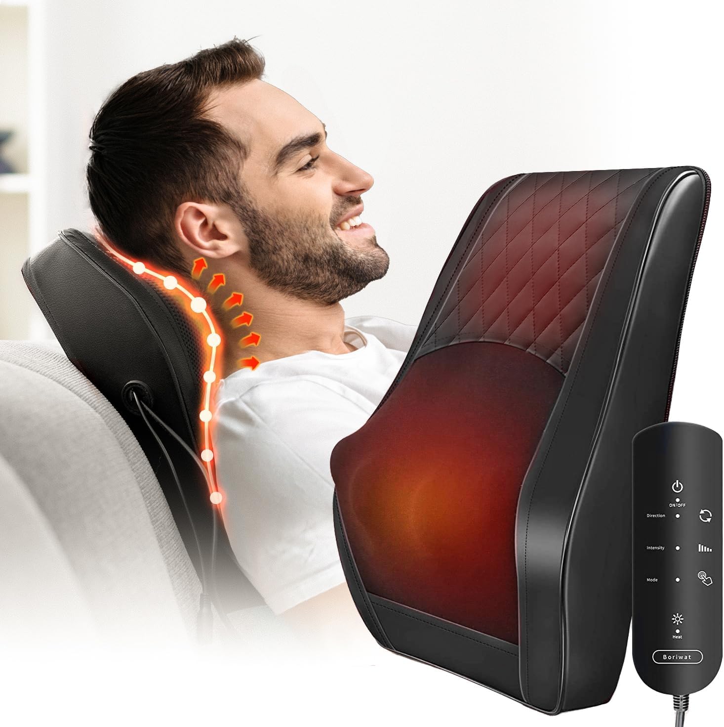 ExtraLux Shiatsu Back and Neck Massager Pillow with Heat – Ergonomic Lumbar Support Cushion for Pain Relief – Deep Tissue Kneading Massage for Home, Office, or Car Use – Adjustable Intensity & Remote Control ExtraLux Shiatsu Back and Neck Massager Pillow with Heat – Ergonomic Lumbar Support Cushion for Pain Relief – Deep Tissue Kneading Massage for Home, Office, or Car Use – Adjustable Intensity & Remote Control