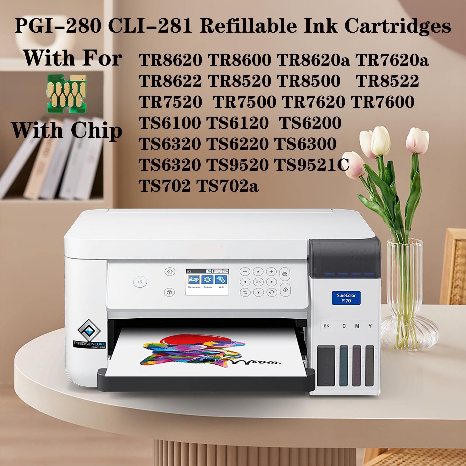 Leere Nachfüllbare Tintenpatronen Ersatz für Canon 280XXL 281XXL PGI-280XXL CLI-281XXL für Pixma TS6120 TS6220 TS6320 TR7520 TR8520 8522 TR8620 TS702 TS9521C TS9520 mit Permanentchip