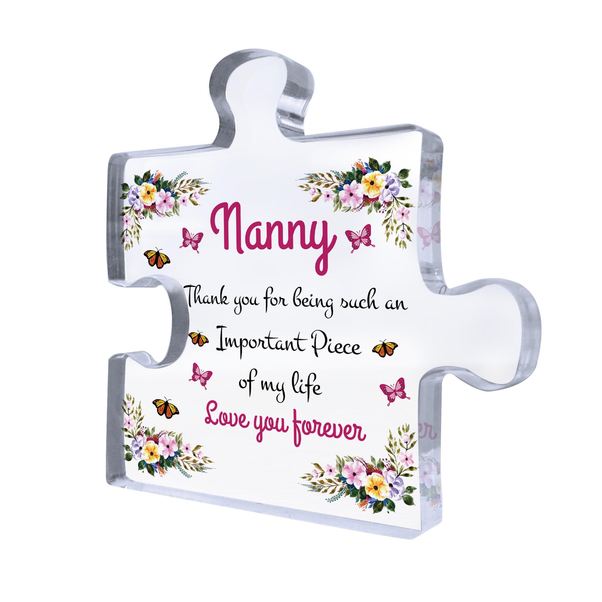 Red Ocean Nanny Birthday Gifts Presents Standing Plaque Keepsake Christmas Nanny Gift From Granddaughter Grandson Gift For Her Novelty Gift For Nanny Gift For Nanny Christmas