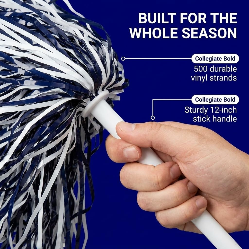 Anderson's Premium Two-Color School Spirit Shakers, Cheerleader Pom Poms, Sports Fan, Football, Basketball, Homecoming, Squad, Team, Party, Dance Club, Performance, Celebrations image 3
