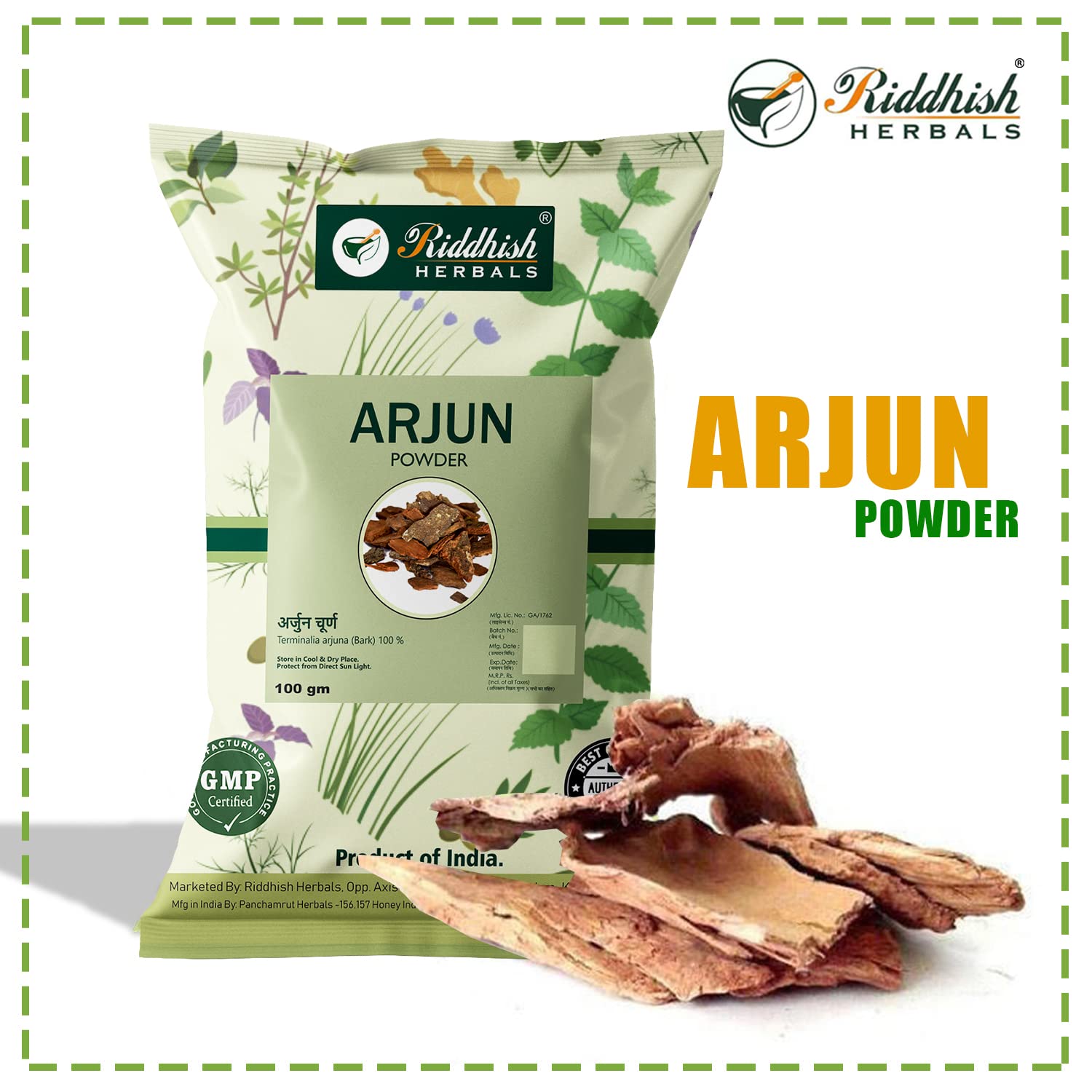 Riddhish HERBALS Arjun Chaal Powder churna | Arjuna churn | Pack of 9 (Each of 100 GM) - Image 2 thumbnail