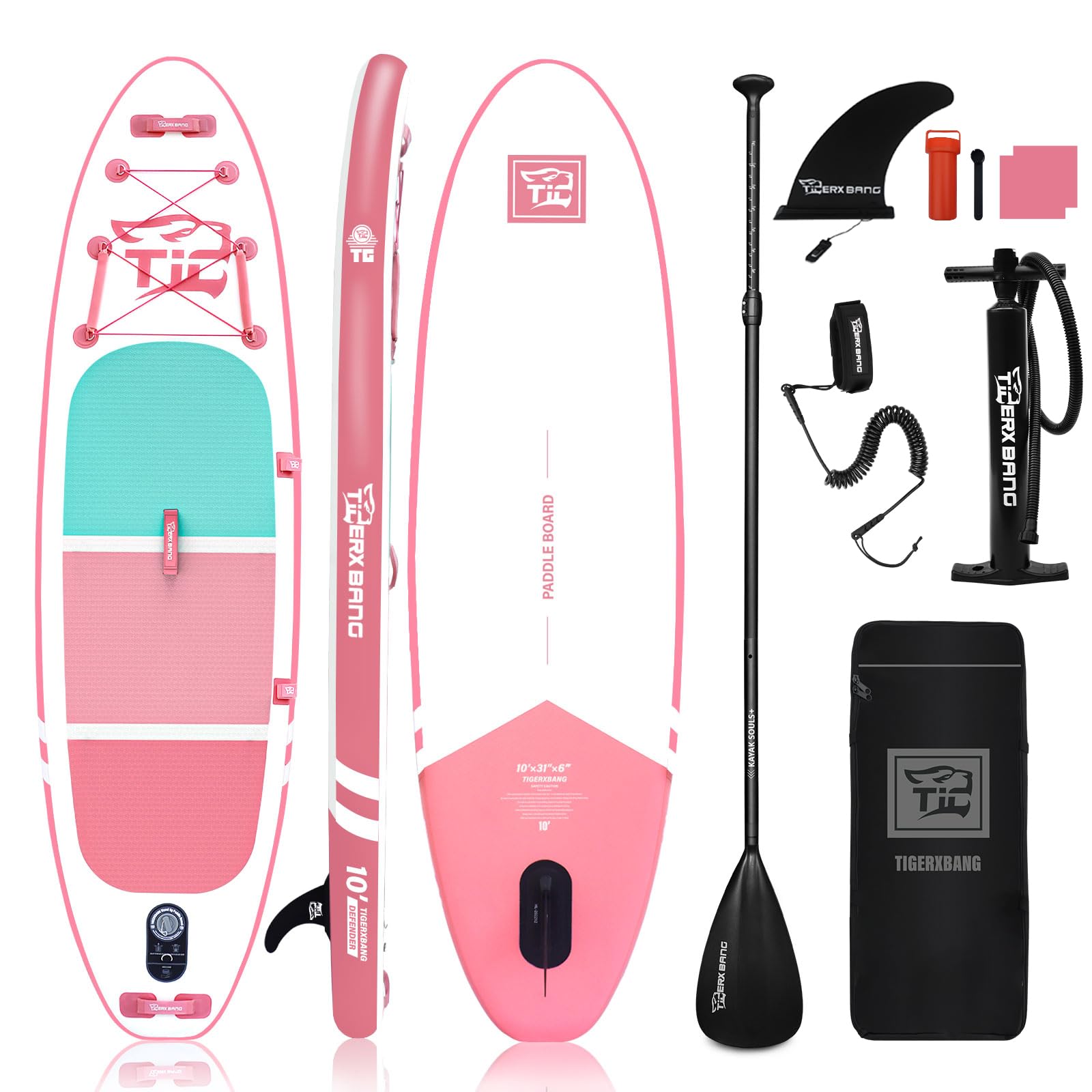 TIGERXBANG Inflatable Stand Up Paddle Boards with Premium SUP