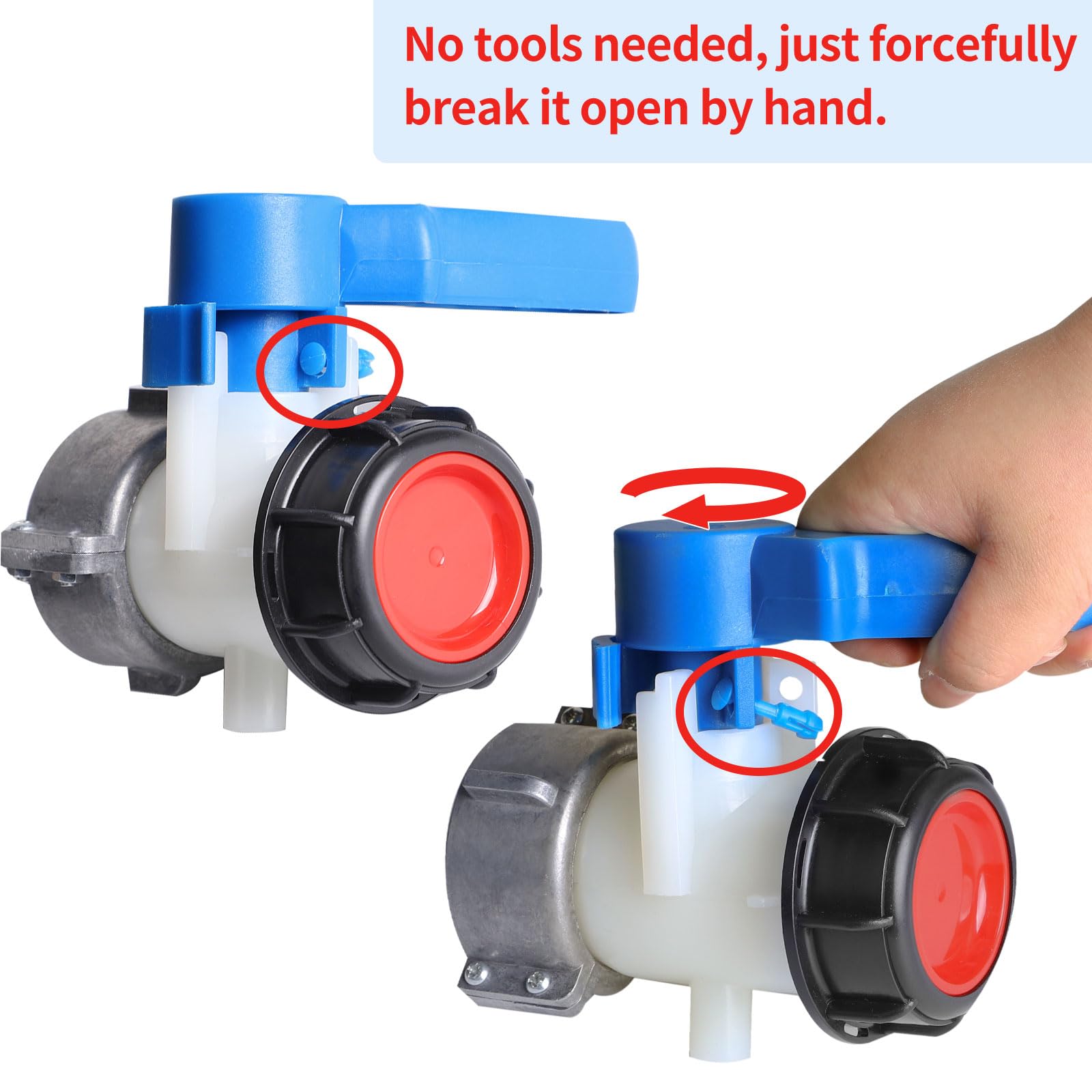 SWAIWS Robinet Cuve 1000L Adaptateur Cuve 1000L DN50 (75mm) Raccord Cuve IBC Robinet de Vidange Adaptateu de Réservoir IBC Connecteur Cuve IBC Papillon