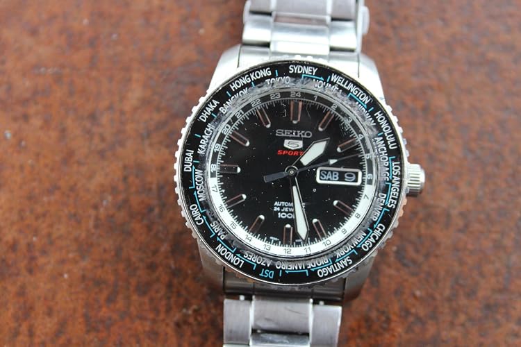 Seiko 5 Sports Analog Black Dial Men's Watch-SRP127K1 : Seiko
