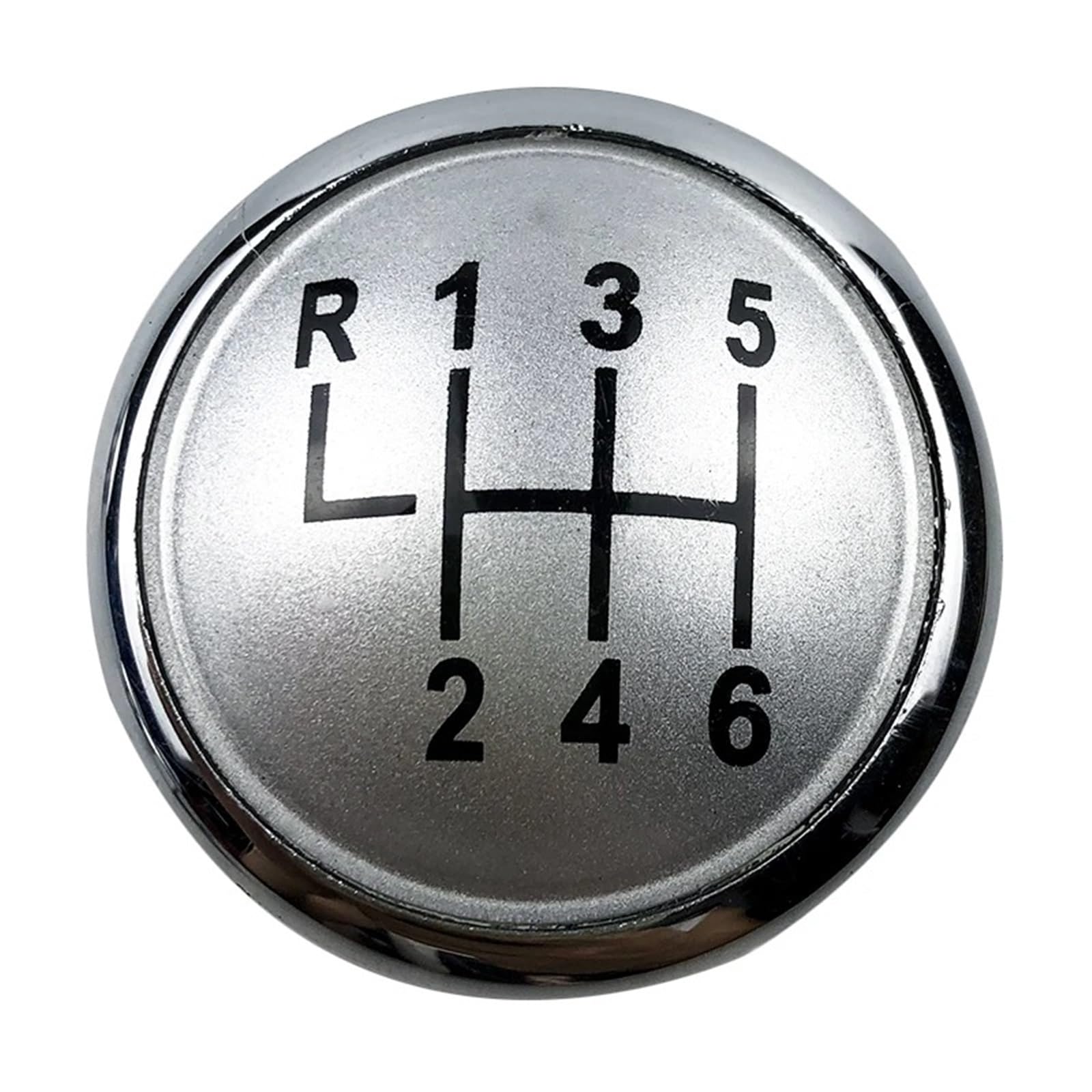 BWSDMZJQRT Car Gear Shifter Knob for VW for Polo 9N 9N2 2002-2010 Gear Shift Knob Speed Number Emblem Badge Car Accessories(6 Speed Silver)