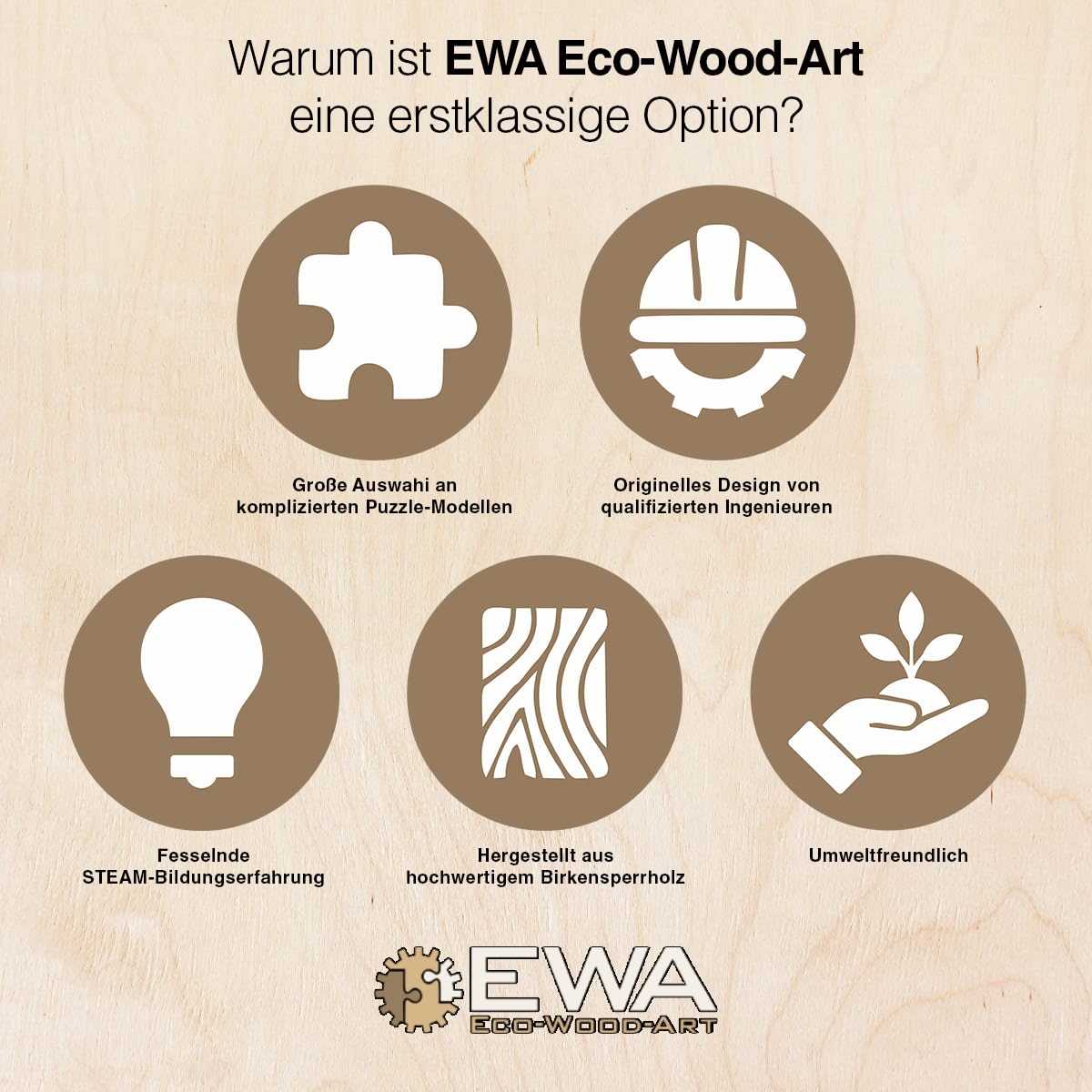 EWA Eco-Wood-Art 3D Holzpuzzle für Jugendliche und Erwachsene - Mechanisches Traktor Modell - DIY-Bausatz, Selbstmontage, kein Kleber erforderlich