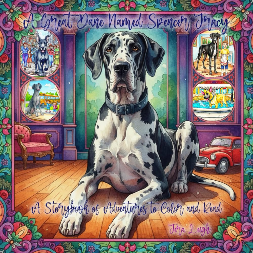 A Great Dane Named Spencer Tracy: A Story Book of Adventures to Color & Read (Adult Coloring books by Tera)
