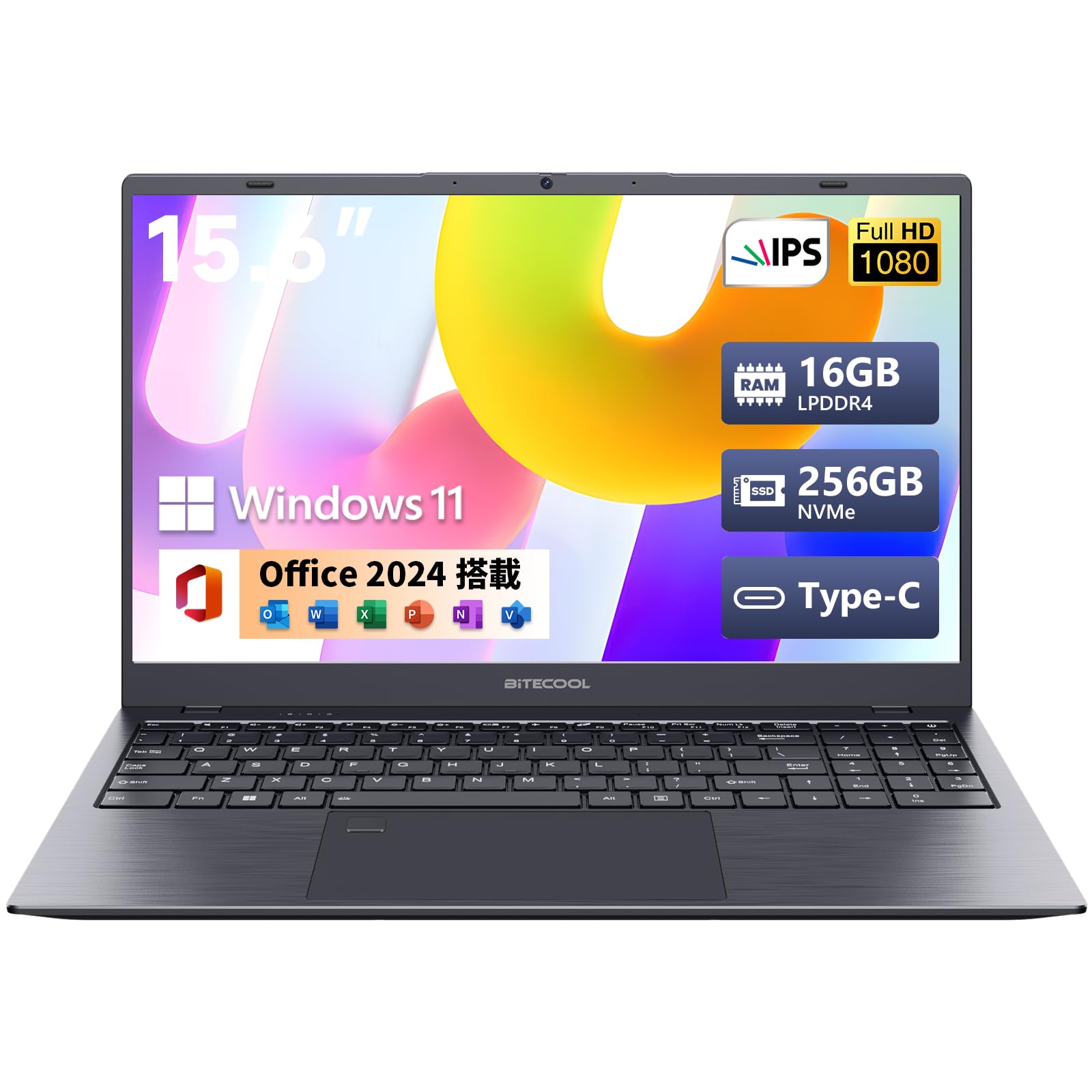 BiTECOOL ノートパソコン 15.6インチ N5095 Office2024搭載 Windows11