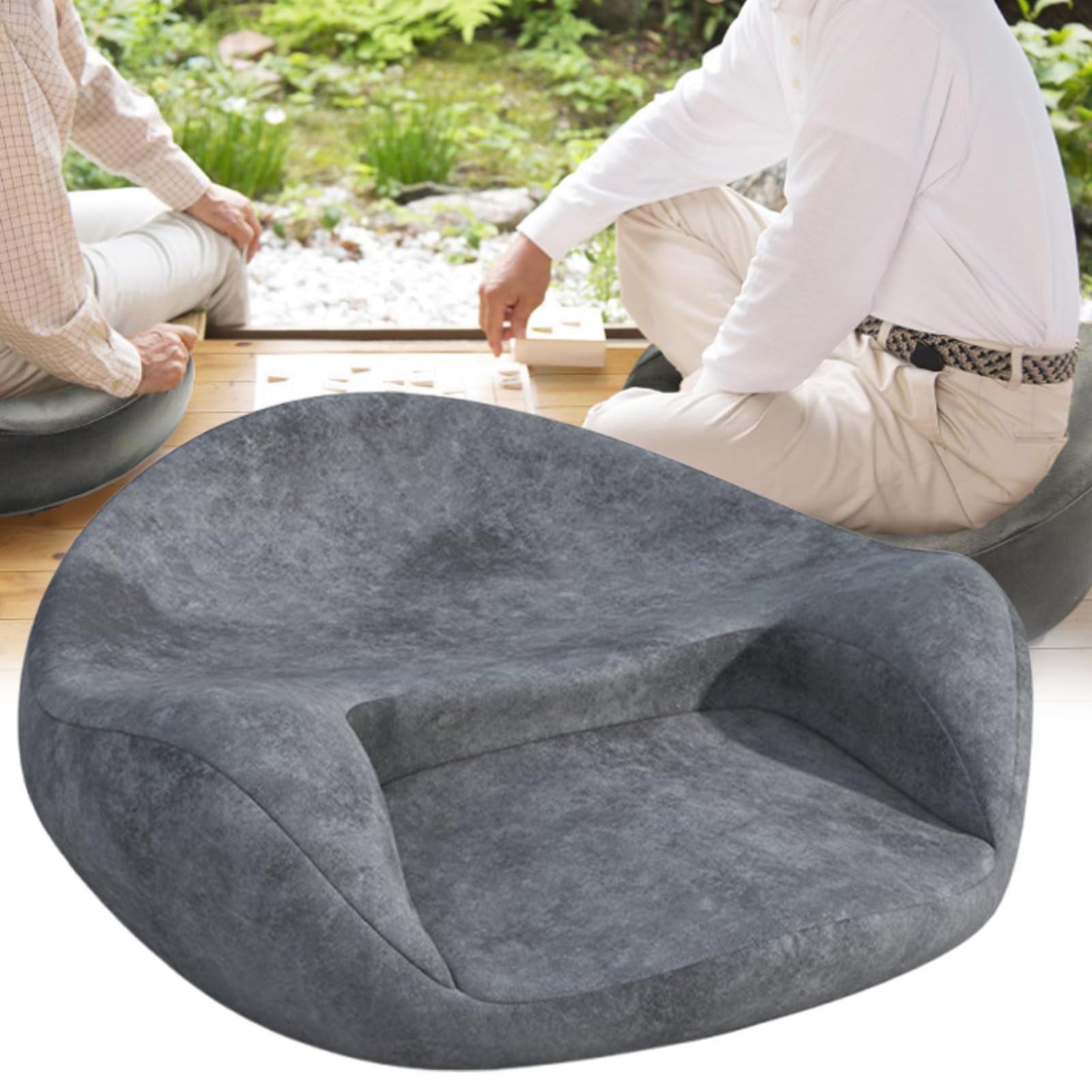 Cojín de meditación con soporte de espalda curvado para yoga y práctica de atención plena, proporciona comodidad durante largos períodos
