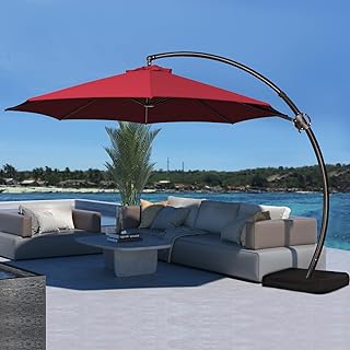 Sponsored Ad - JEAREY 11FT Curvy Cantilever Patio Umbrella Large Outdoor Umbrellas Offset Hanging Umbrella Heavy Duty Sun ...