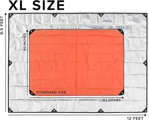 Vista 6 de Arcturus XL - Lona de supervivencia – Lona térmica reflectante aislada para campamento, 8.5 x 12 pies (naranja)