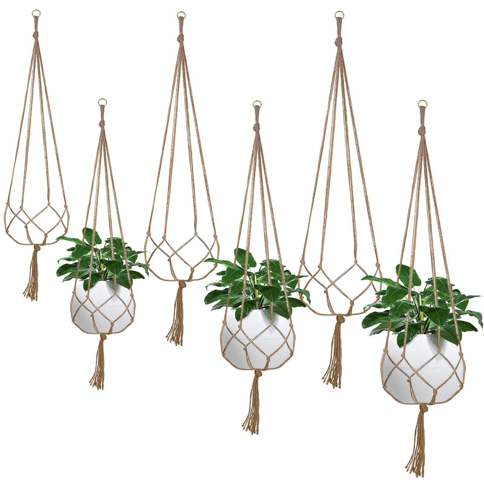 lot 6 suspensions macramé plante