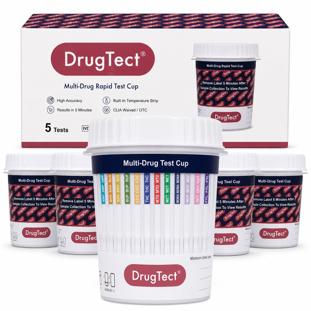 DrugTect 12 Panel Drug Test Cup