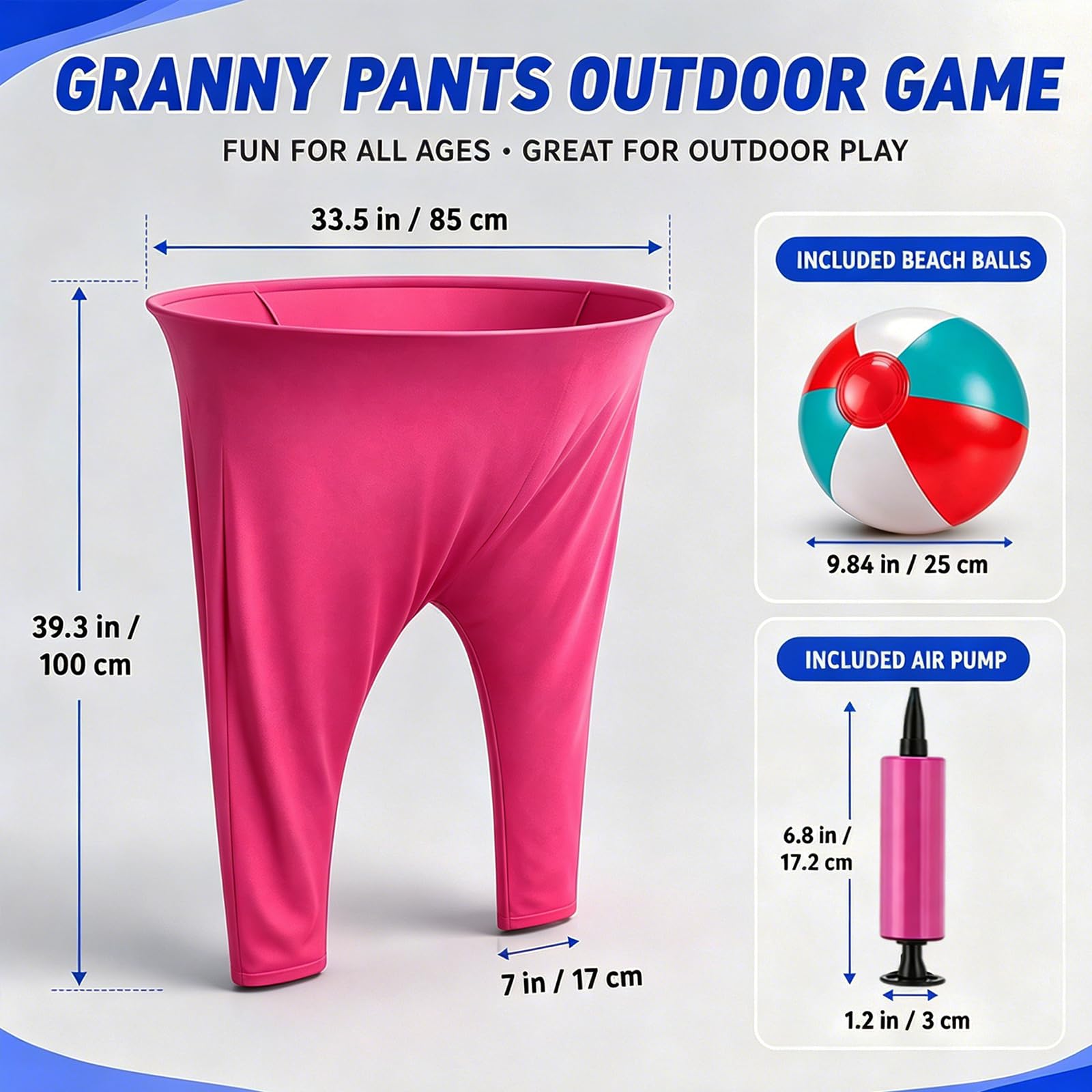 Pipihome Outdoor Spiele Oma Hosen Wurfspiel, 13-Teiliges Gartenspiele für Erwachsene Kinder, Granny Pants Partyspiel mit 10 Hüpfbällen, Lustige Spiele für Draußen Gartenparty, Familienfeier