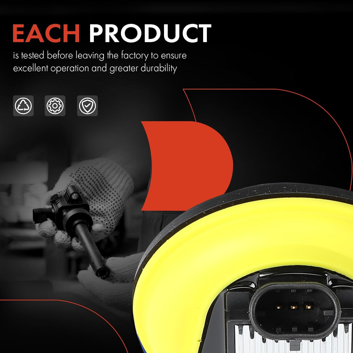 A-Premium (Yellow) Engine Ignition Coil Pack Compatible with Chevrolet Colorado 2004-2006 & GMC Canyon 2004-2006 & Hummer H3 2006 & Isuzu i-350 2006, i-370 2007-2008, 3.5L 3.7L, 5-PC Set