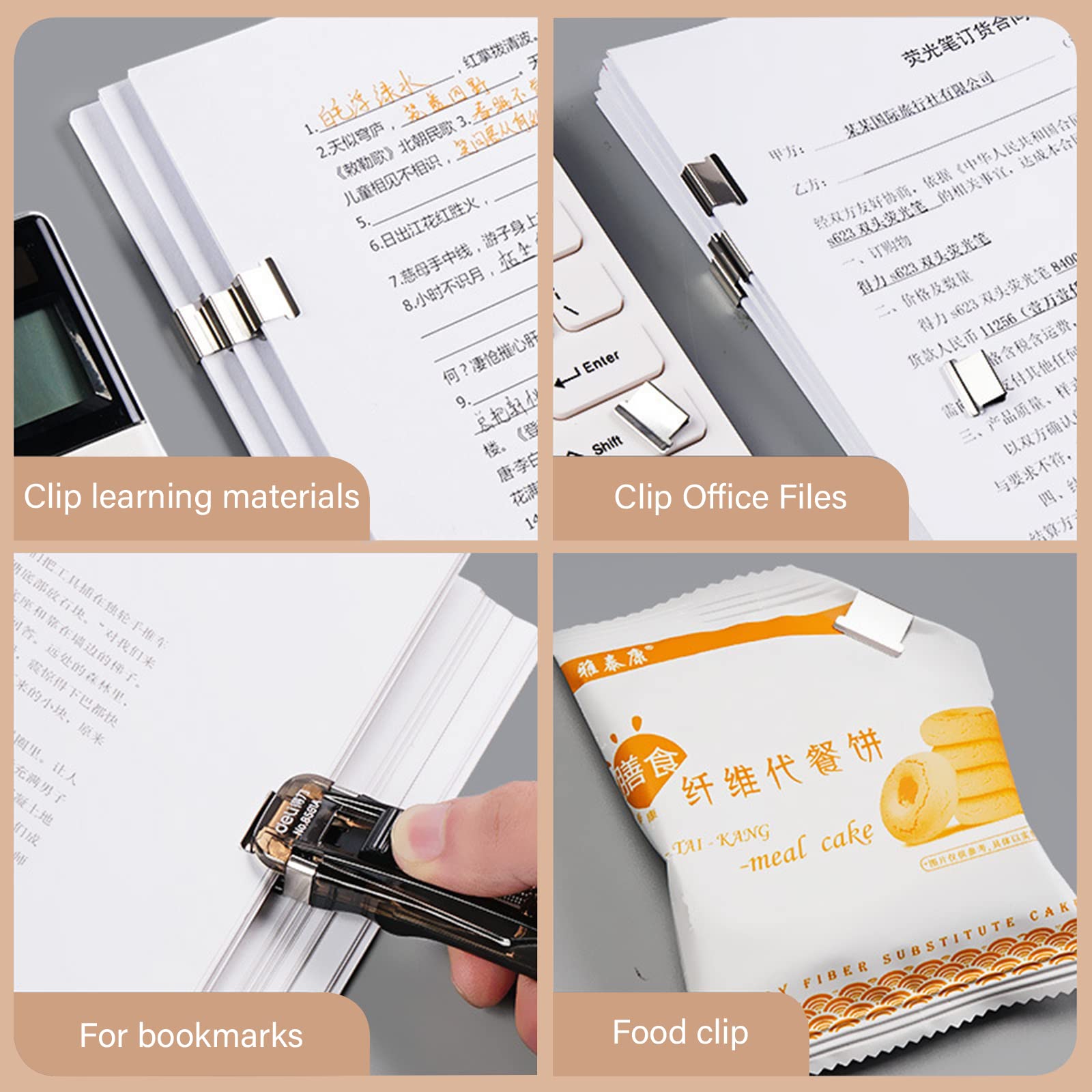 3 Dispenser Per Graffette Con 250 Clip Metalliche - Portatile, Riutilizzabile Per Ufficio, Casa, Scuola - Foto 12