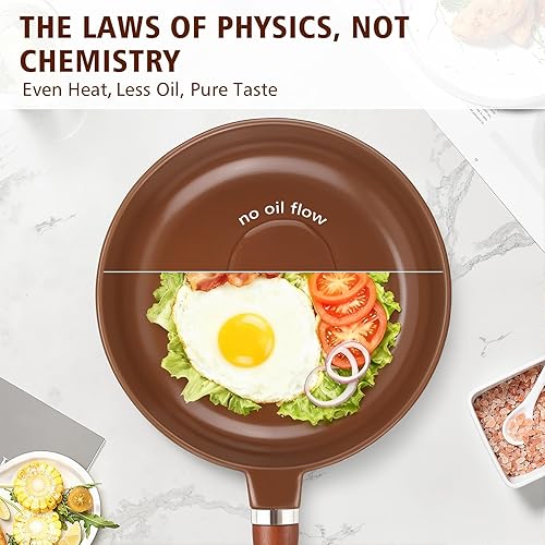 Miniatura 5 de Sartén de cerámica pura, construcción de una sola pieza que garantiza que no haya revestimientos ni metal, certificado SGS, no tóxico, naturalmente