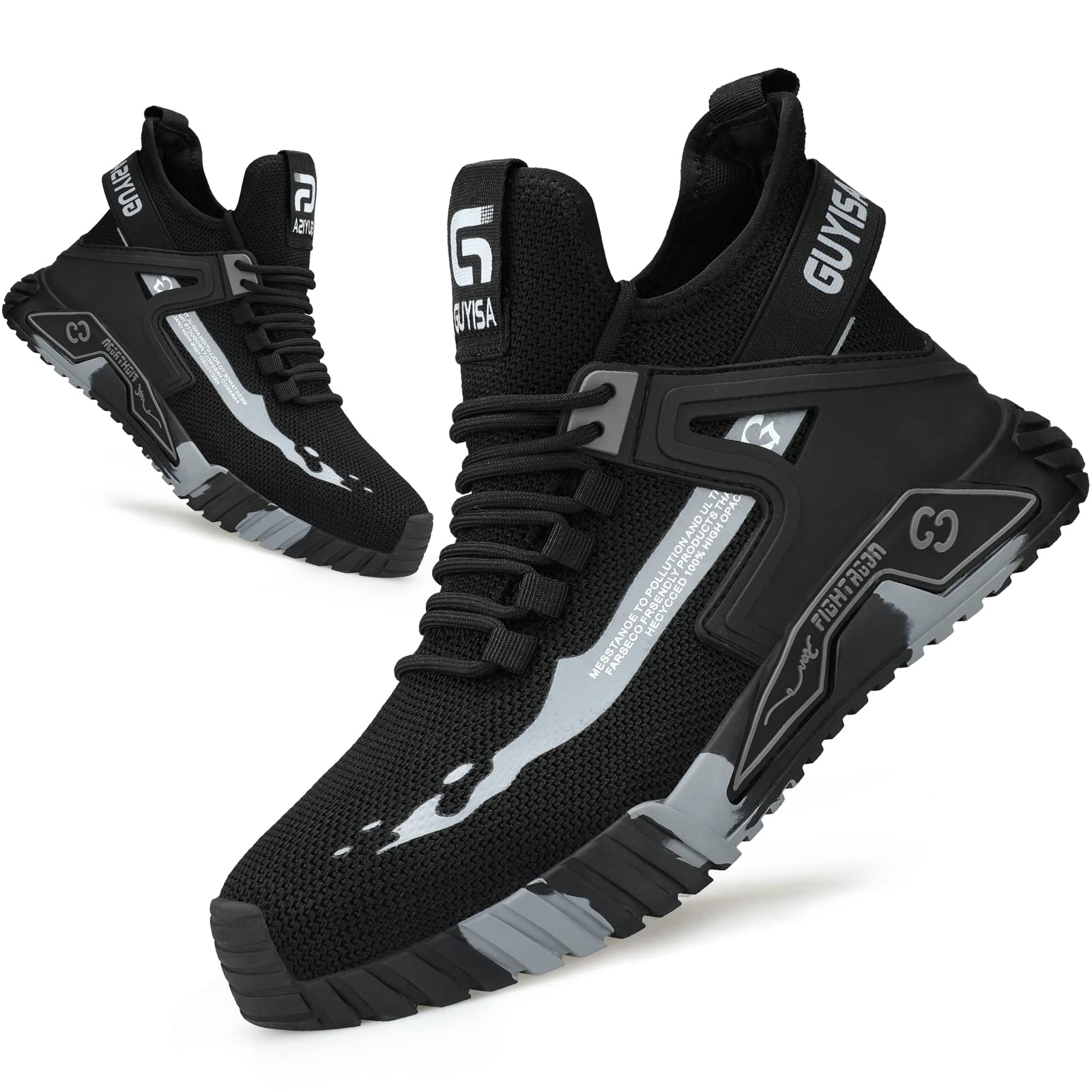 LAoutun Steel Toe Shoes for Men Women Work Shoes Safety Sneakers Shoes Comfortable Lightweight Puncture Proof Slip on Indestructible Work Shoes