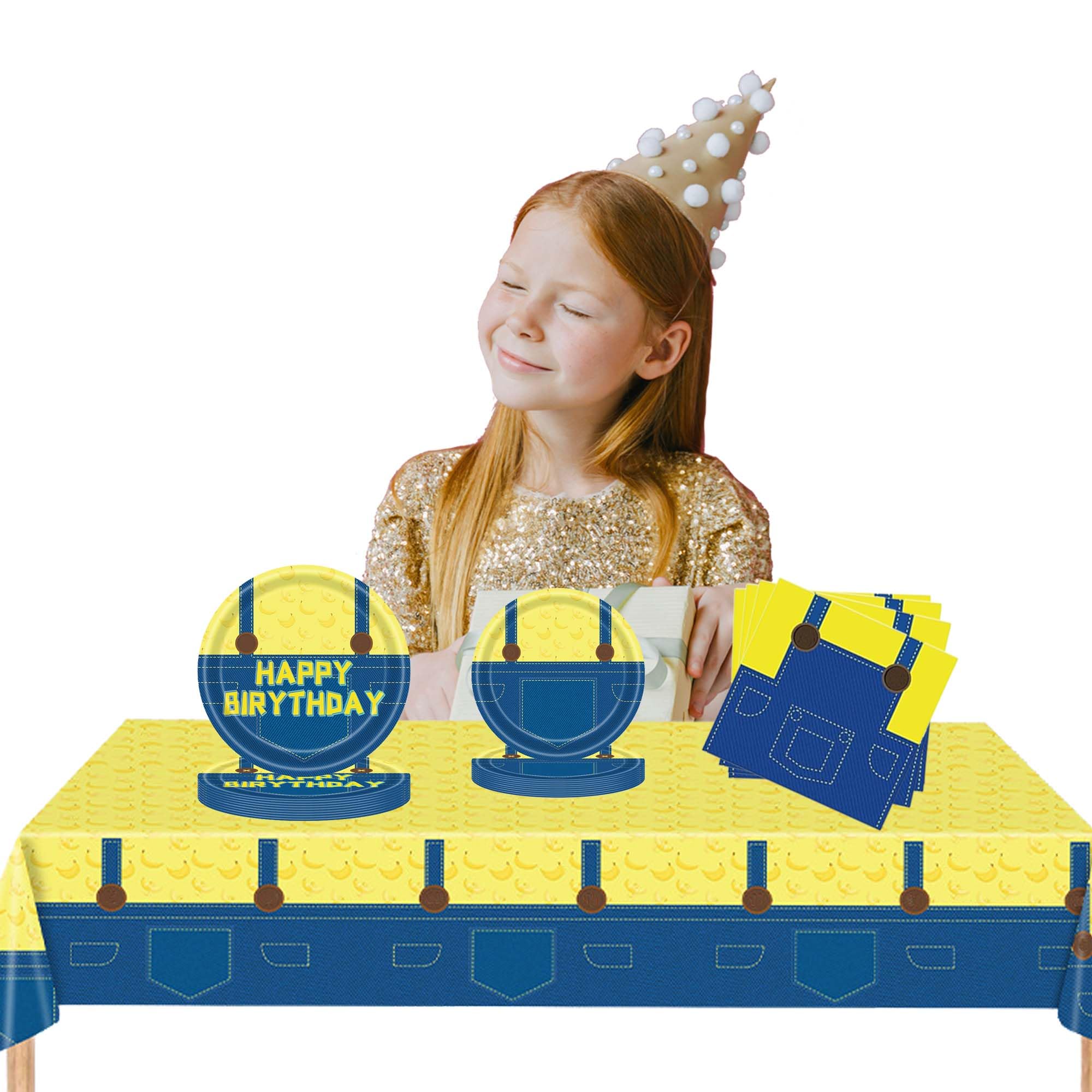 Kit Compleanno Stoviglie per Feste Banana Decorazioni per Yellow Forniture per Feste