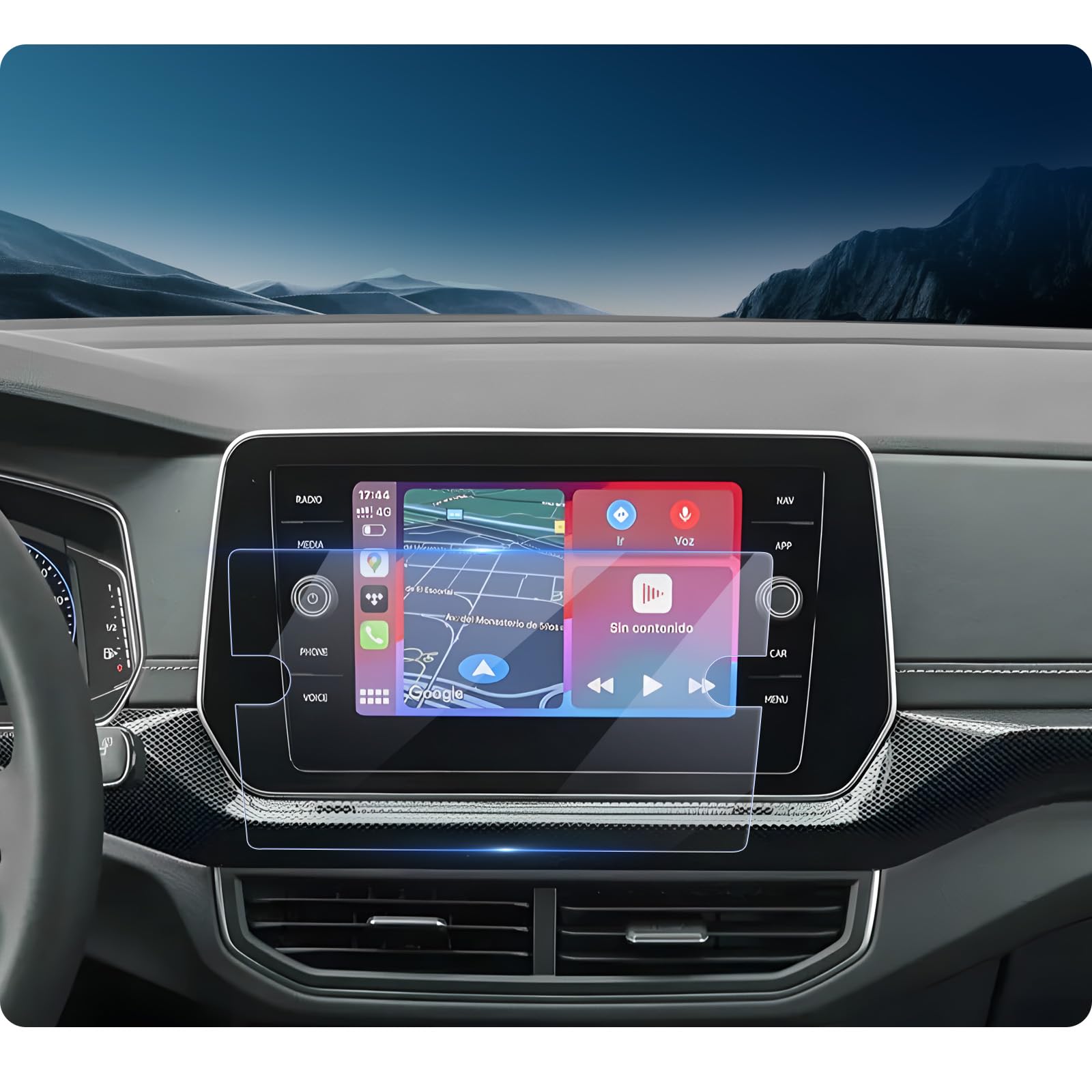 Pellicola Protettiva Vetro Temperato 9H 8 Pollici per VW T-Cross 2019-2025 Antigraffio