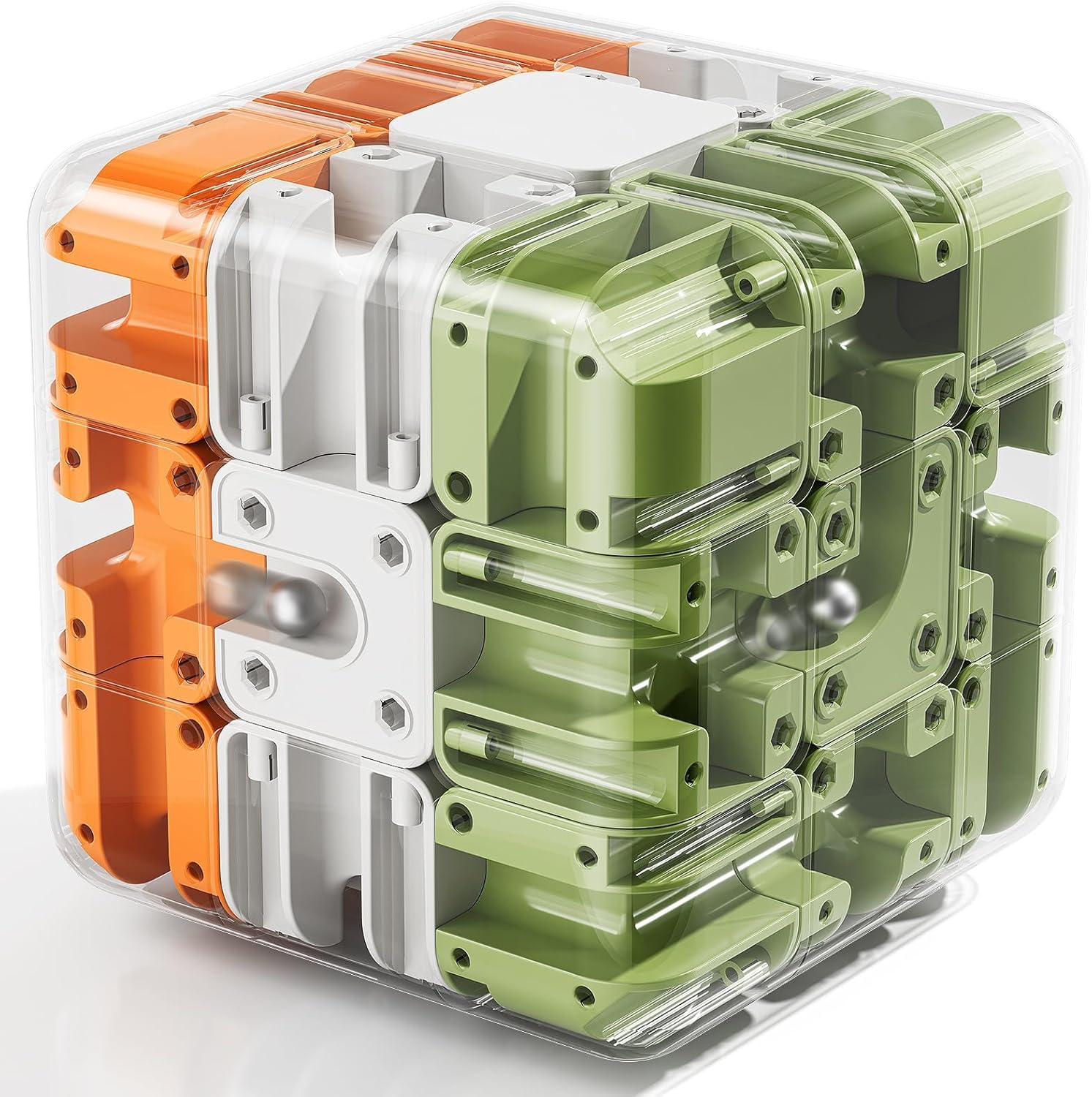 STRUKTURPASTE 3D Labyrinth Würfe,3D Labyrinth Zauberwürfel Puzzles Kugel Spielzeug Interaktives,Praktisches Gehirntrainingsspielzeug Stressabbau Für Klassenzimmer,Schulen,Partys,Familientreffen