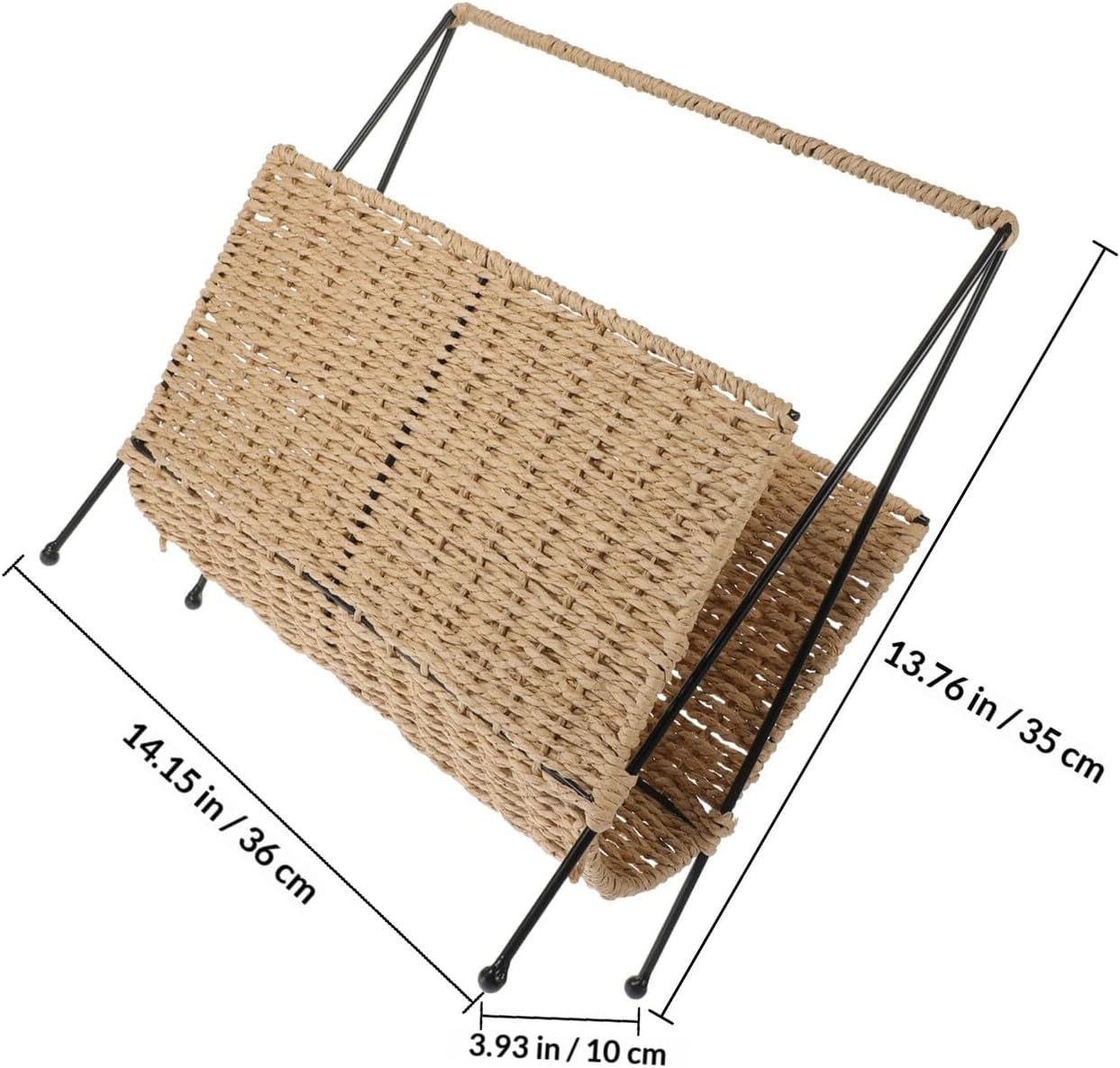 Beaupretty Rustic Style Woven Storage Basket for Items and Snacks, Handcrafted Straw Organizer Basket, Sturdy Household Sundries Holder for Home and Housewarming Decor