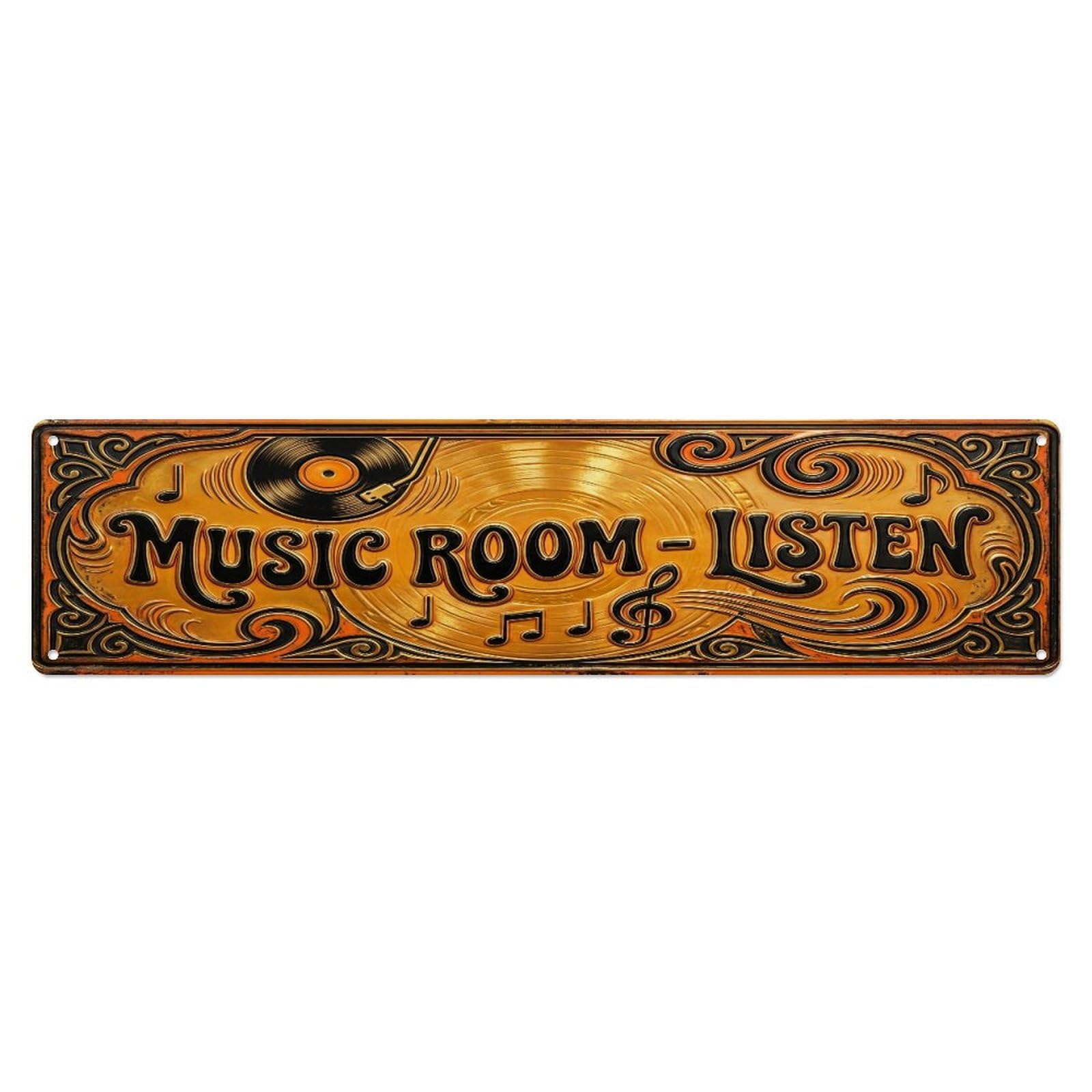 Metal Tin Sign Music Vinyl Spin Music