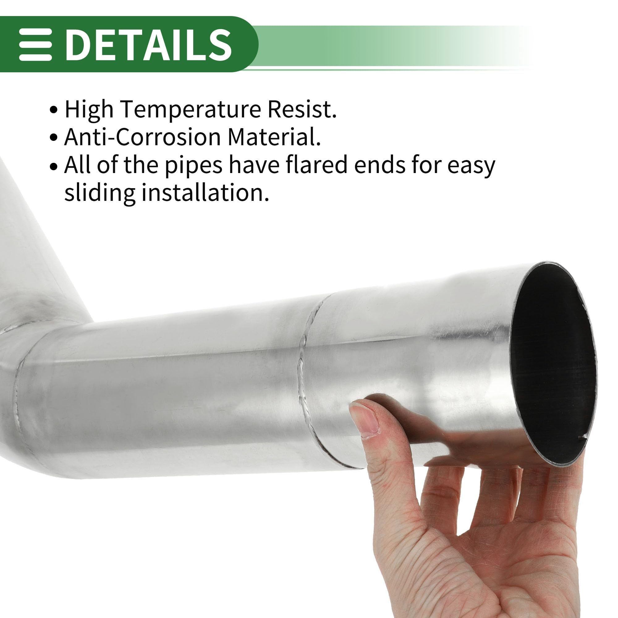 Motoforti Tubo De Escape De Mandril De 45 Grados 1Pc T304 Plateado
