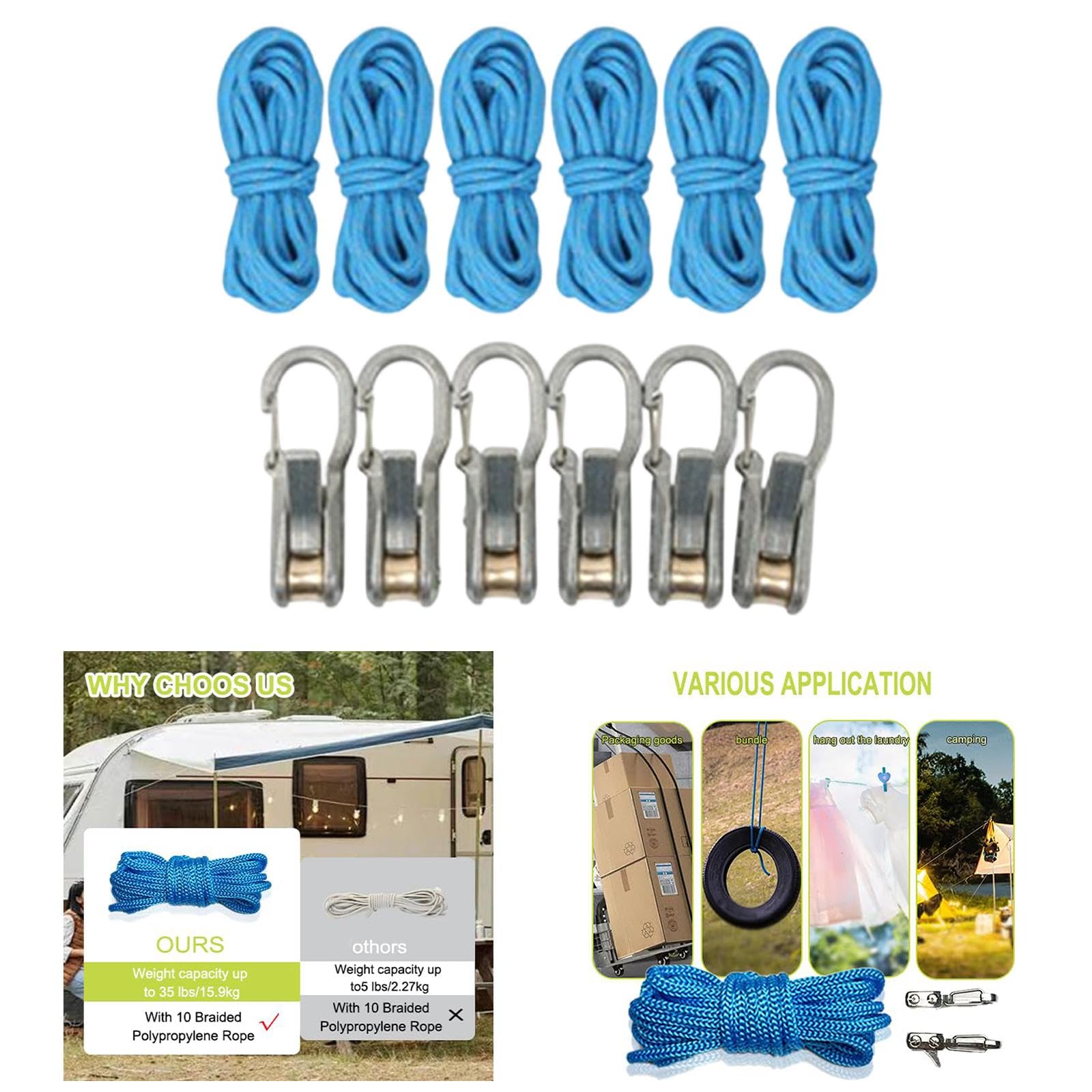 2 Pezzi Tendifune Multifunzione Accessorio Bloccante per Cavo Regolabile Cinghia Antivento per Esterni Corda Robusta con Fibbia Zincata Adatto