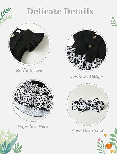 Miniatura 3 de Vestido para niña pequeña, floral, manga con volantes, casual, vestido de playa, vestido de princesa con falda de princesa, trajes de verano,