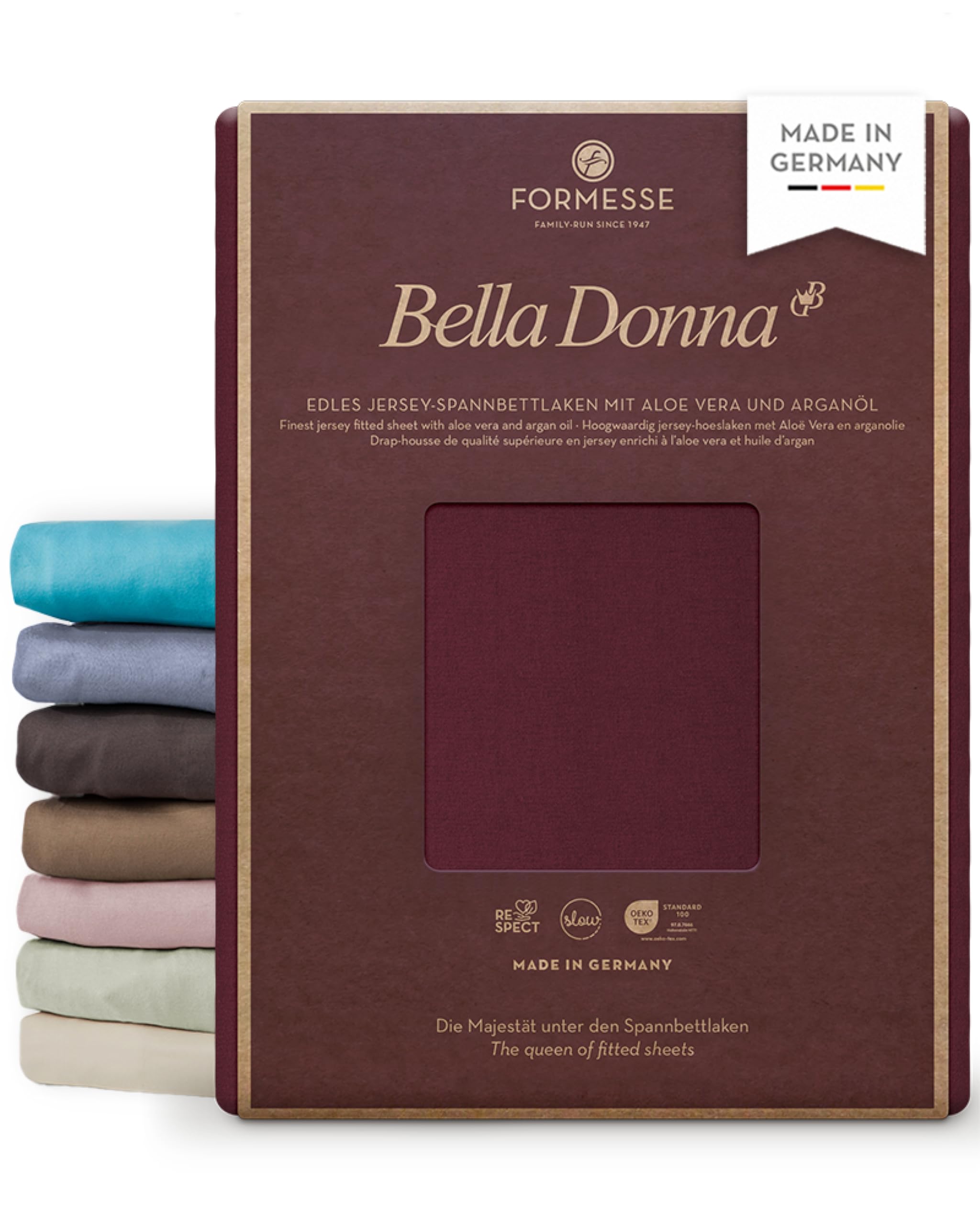 Formesse Prześcieradło z gumką Bella Donna Elastic-Jersey-Stretch ciemnoczerwone wymiary 140x200 cm - 160x220 cm