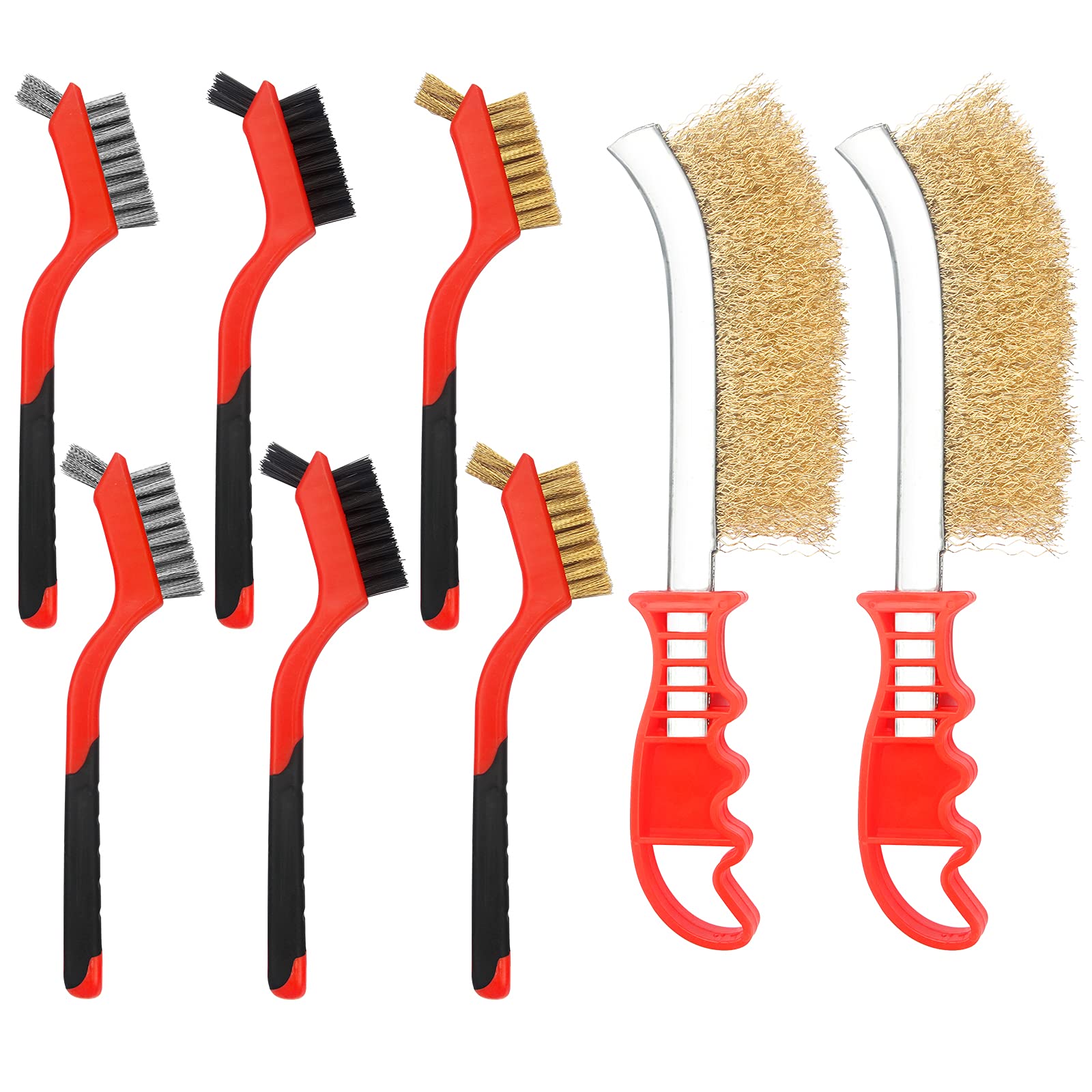 Buy Wire Brush Set, 8 Pcs Wire/Nylon/Brass/Metal Wire Brushes, for