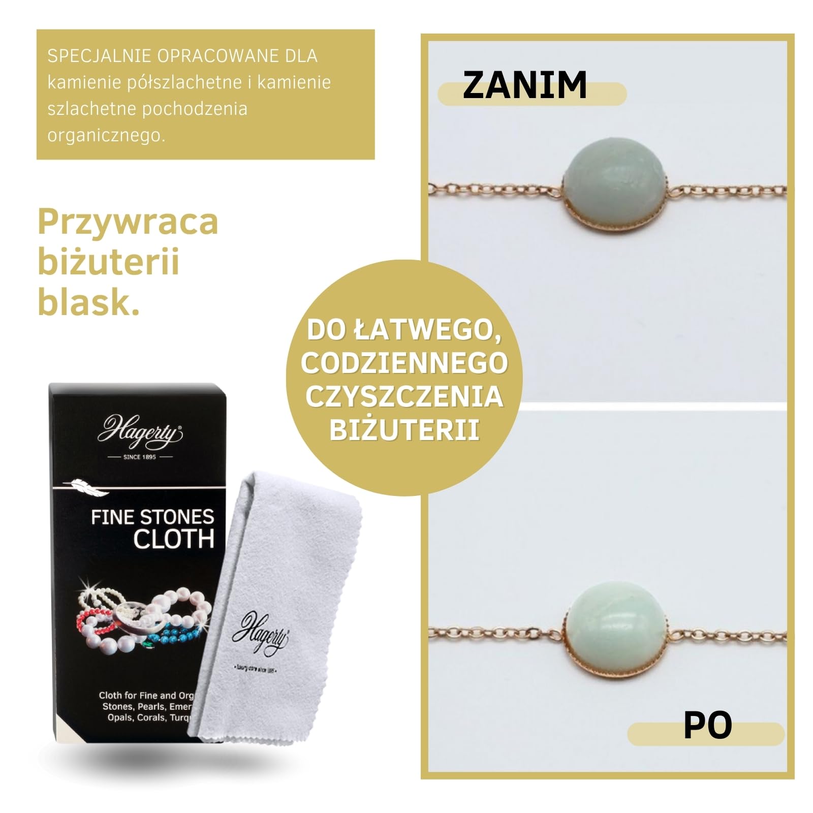 Hagerty Gold Clean płyn do złota 170 ml I Skuteczny płyn do czyszczenia biżuterii z żółtego białego różowego czerwonego złota I Płyn do czyszczenia złotej biżuterii dla odzyskania blasku I