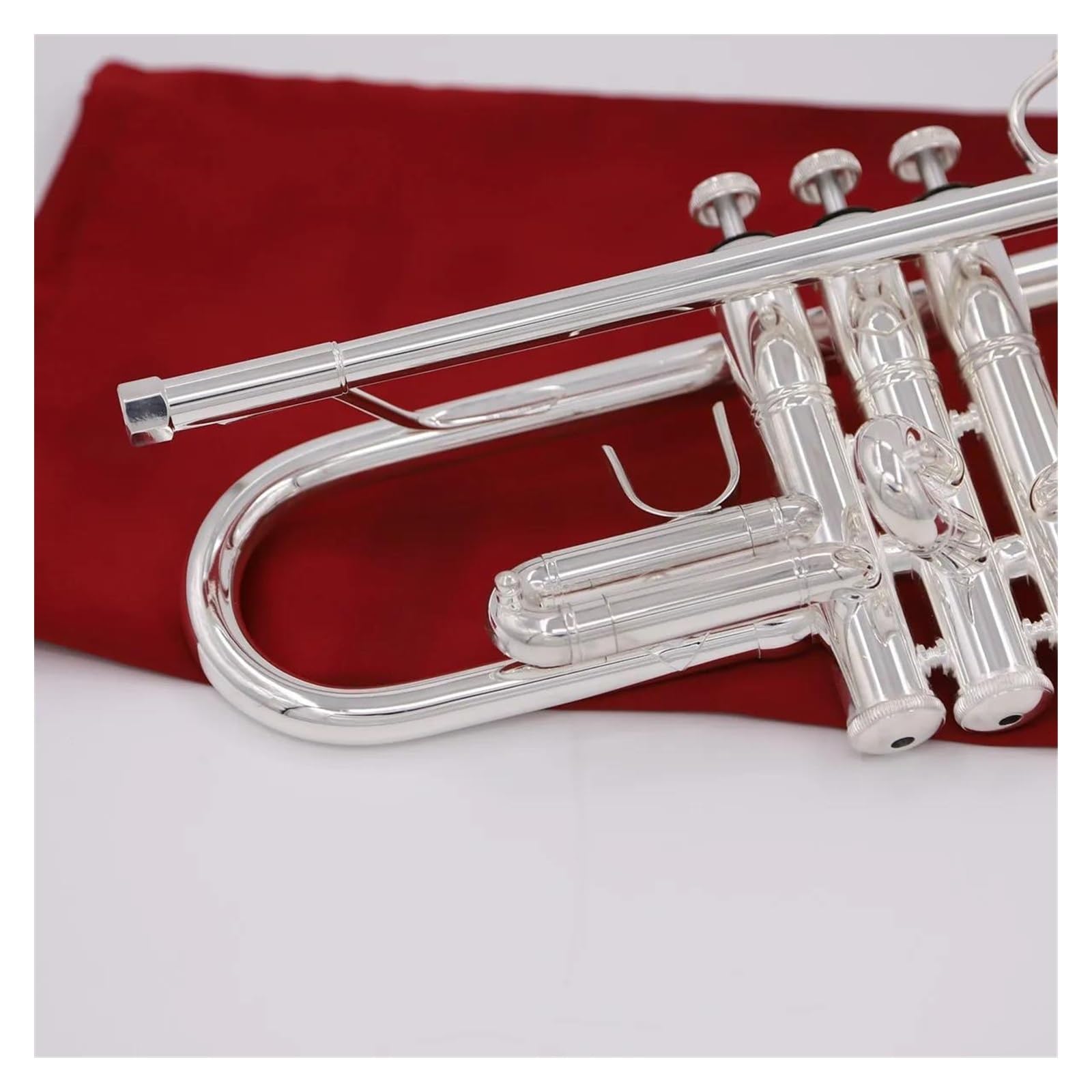 Trąbki Srebrny trąbka płaski instrument dęty mosiężny mini kieszonkowy instrument dęty dęty