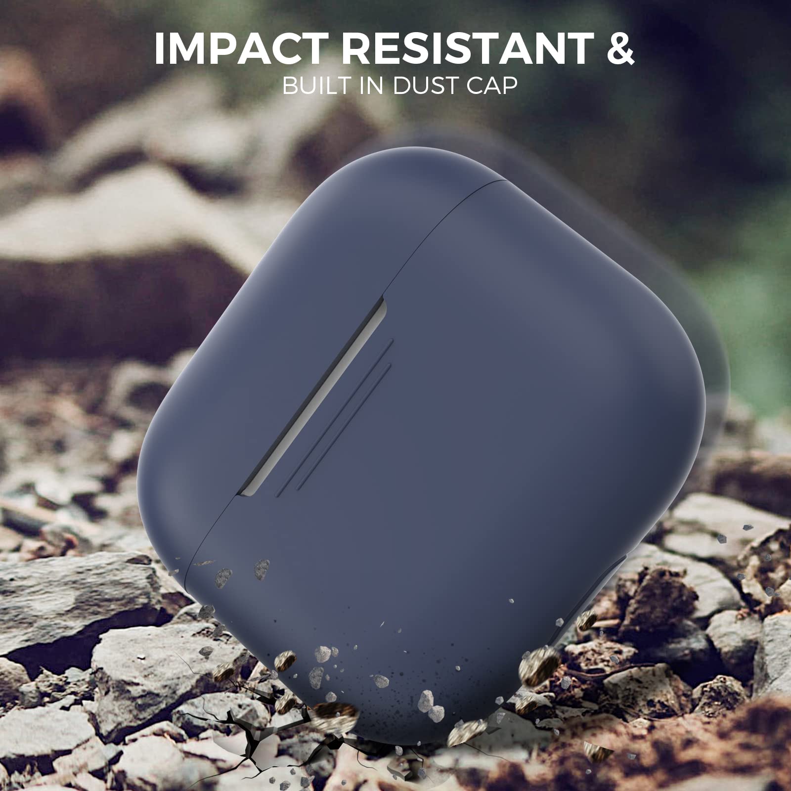 AhaStyle Coque AirPods 3, Étui en Silicone Souple Protection AirPods 3rd Housses Antichoc Intégrales pour Apple AirPods 3ᵉ Génération 2021 (Bleu Nuit, sans Mousqueton) - 5
