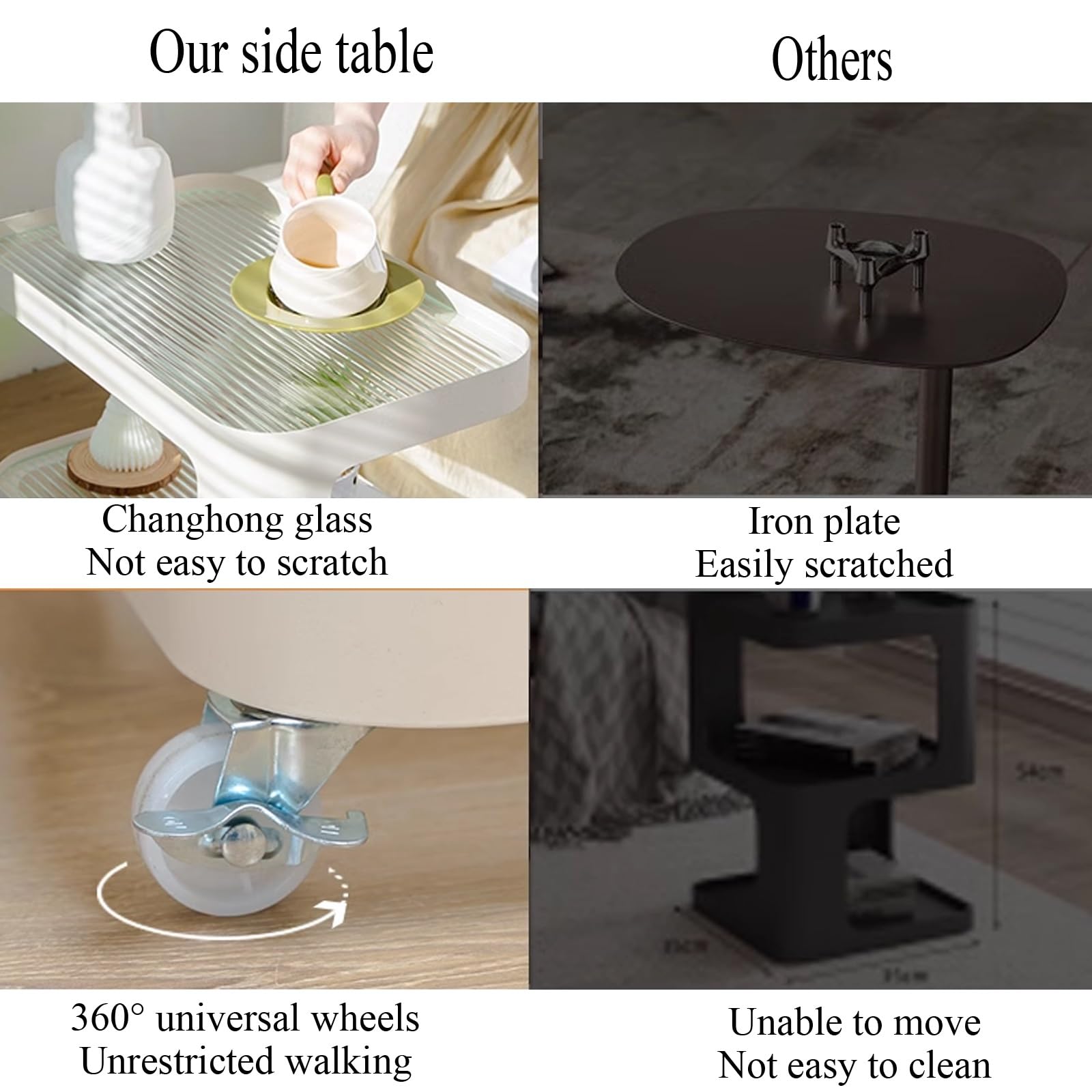 Amazon｜サイドテーブル キャスター付き 収納 サイドテーブル