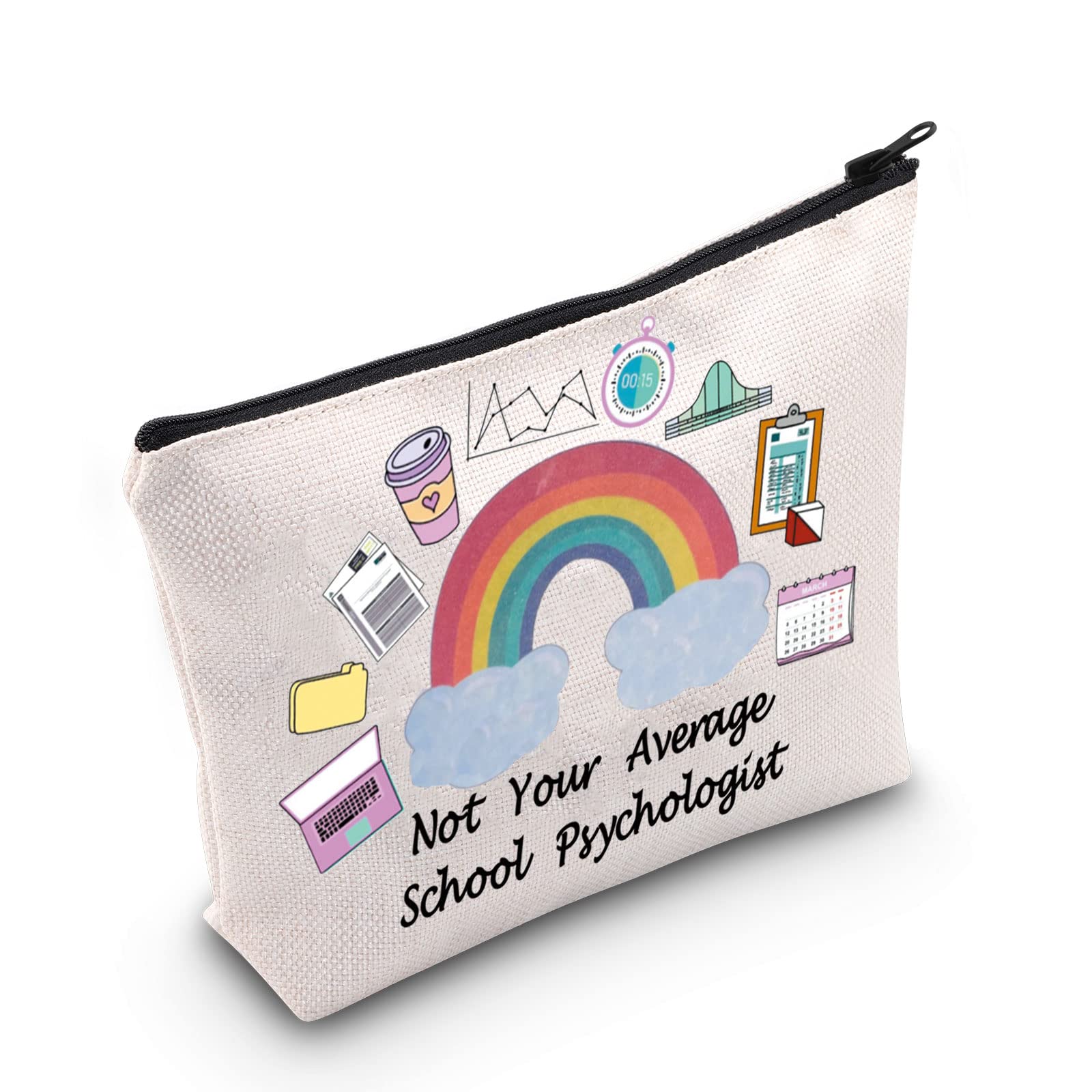 POFULL Psychologist Gift Not Your Average Psychologist Cosmetic Bag First Day Of Gift (Average Psychologist)