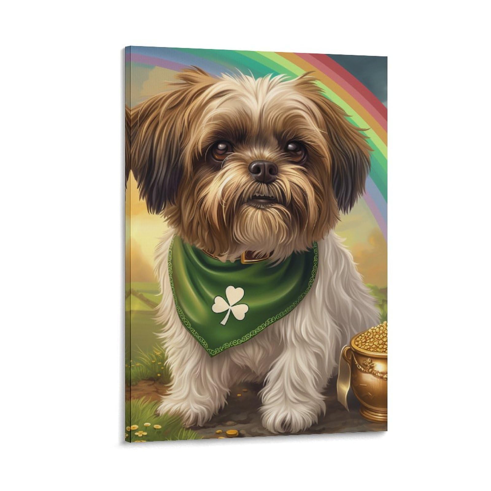DHBANEIOK Shih Tzu Art Canvas Prints of Modern Stretched Giclee Artwork Pictures Paintings on Canvas Wall Art for Bedroom Home Office Decorations 08x12inch(20x30cm)