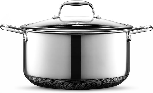 HexClad Hybrid Pot 3-Piece Set + Lid Non-stick Coating IH/Oven/Dishwasher Compatible Manufacturer Direct Sales Hex Clad Tempered Glass with Lid | Handles stay cool and dishwasher and oven safe up to 1000 degrees Fahrenheit. Suitable for all countertops
