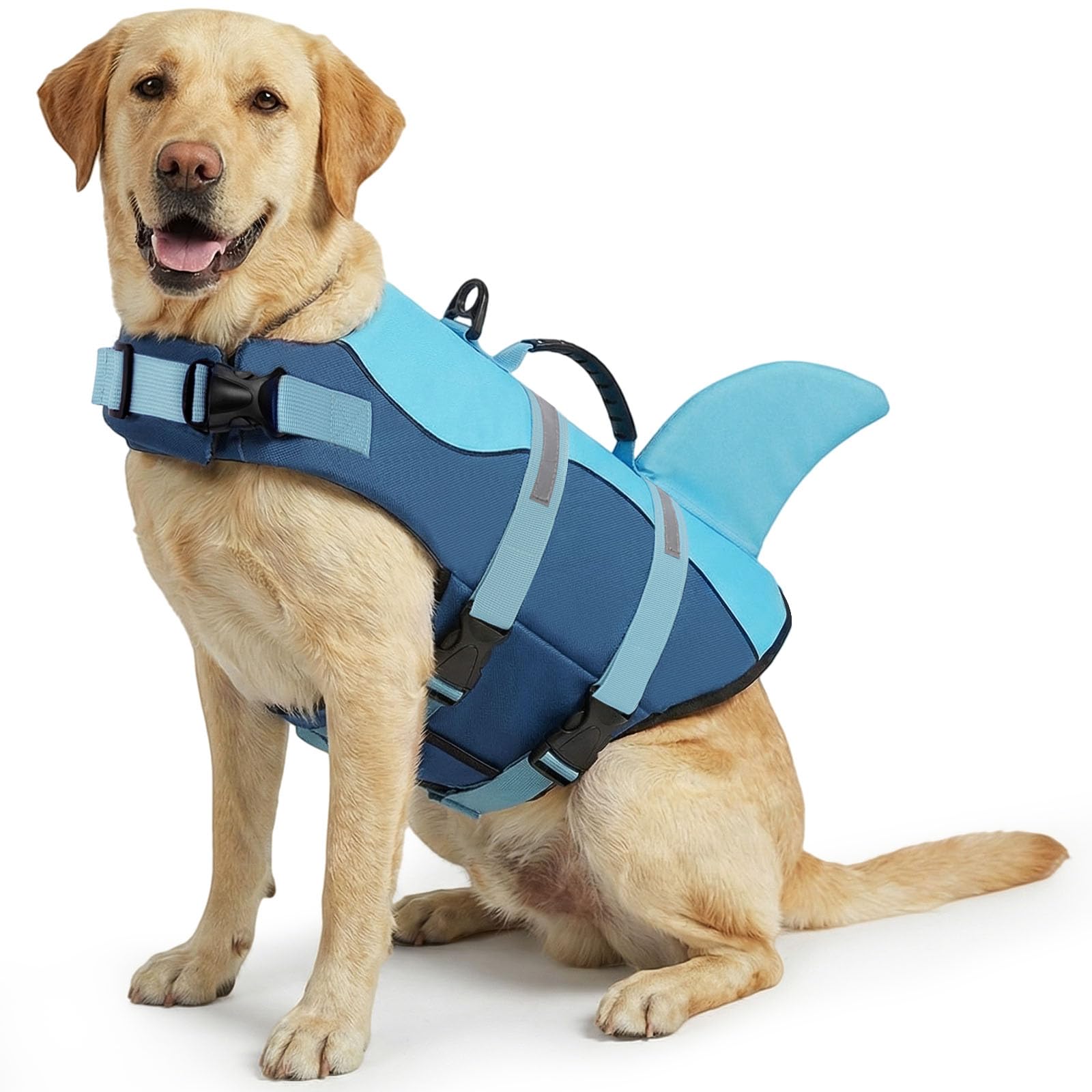 ASENKU Gilet de Sauvetage pour Chien - Gilet de Flottaison Réfléchissant Taille Réglable avec Boucle Rapide Anneau de Traction