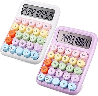 TEHAUX 2Pcs Calculadora De Bolso Calculadora Básica Calculadora Bonito Interruptor Mecânico Calculadora Mecânica Calculadora Roxa Calculadora Estética Computador Pequeno Abs Escritório